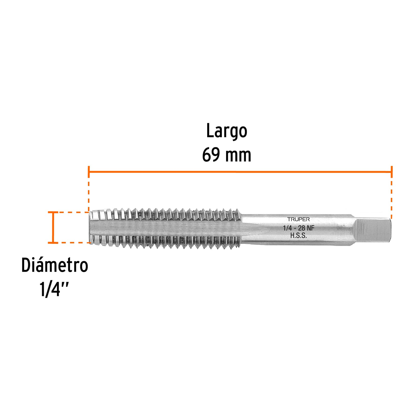Machuelo semicónico 1/4" x 28 , cuerda fina