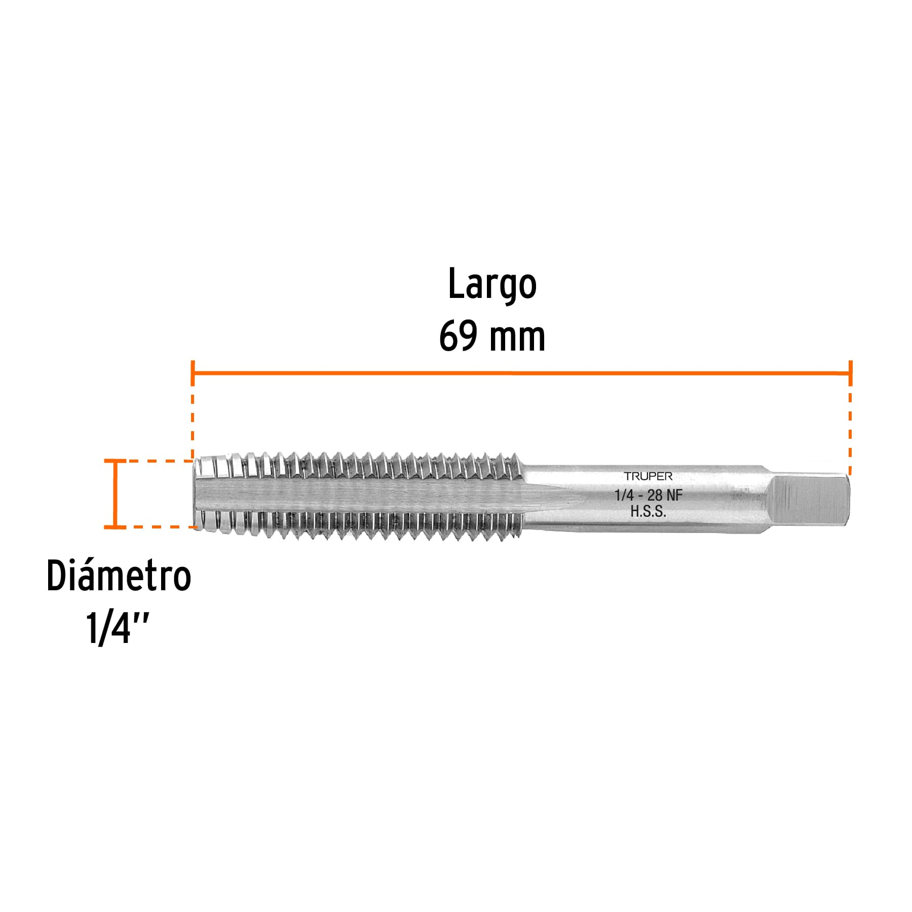 Machuelo semicónico 1/4" x 28 , cuerda fina