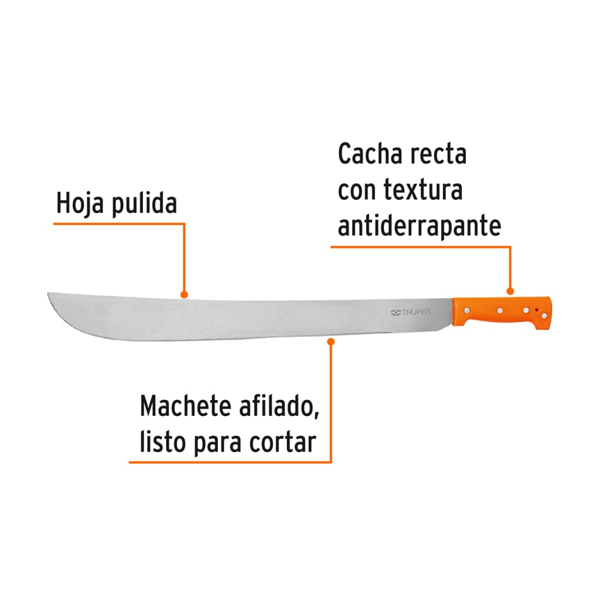 Machete estándar 22" cacha naranja
