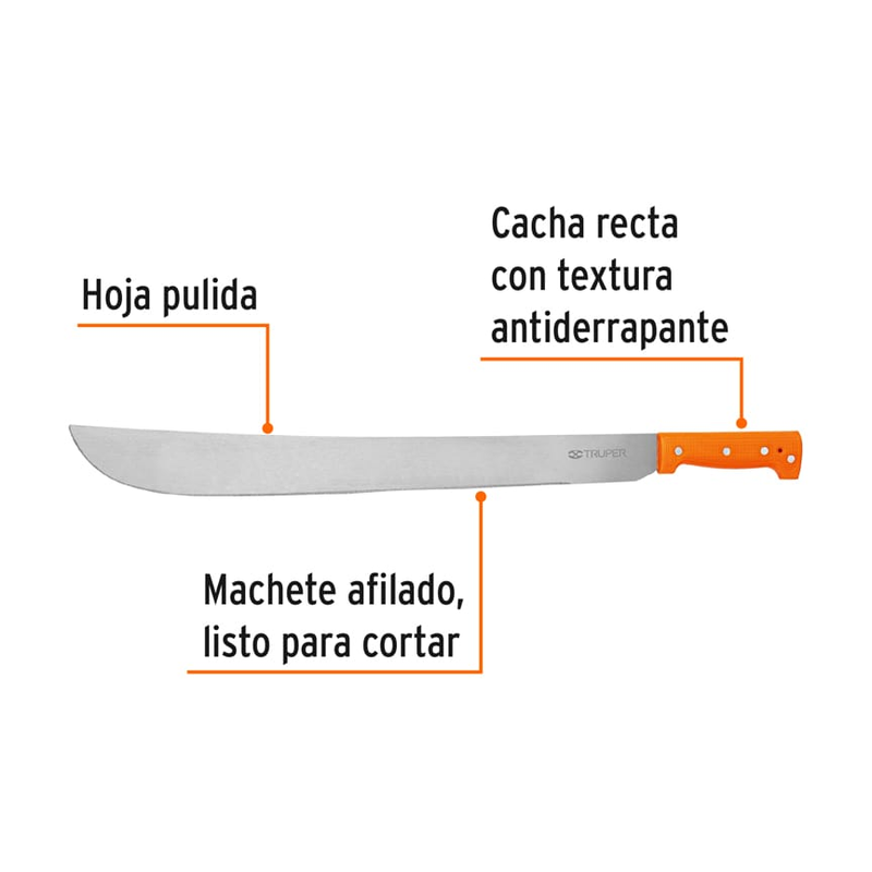 Machete estándar 22" cacha naranja