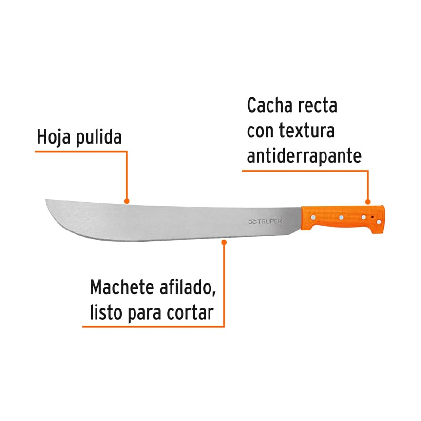 Machete estándar 16" cacha naranja
