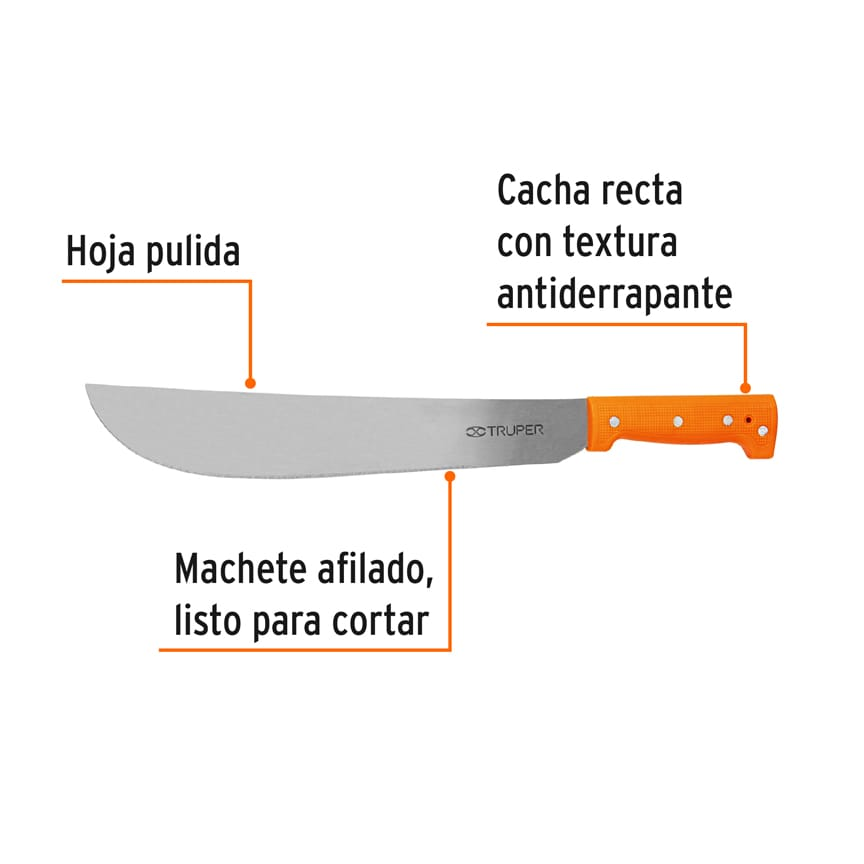 Machete estándar 14" cacha naranja