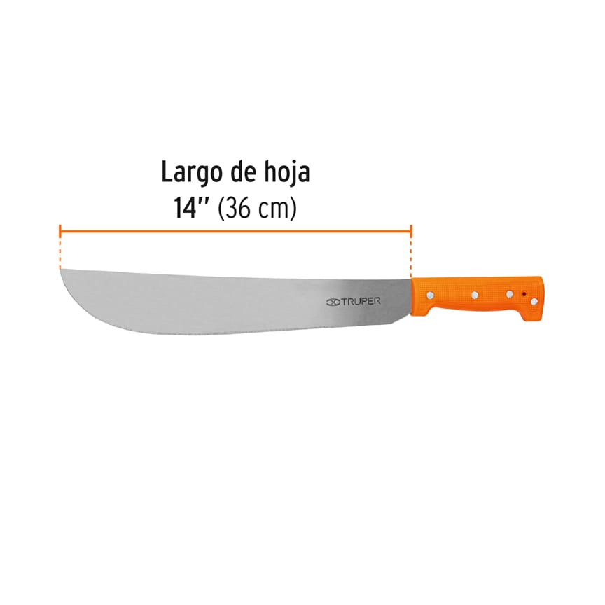 Machete estándar 14" cacha naranja