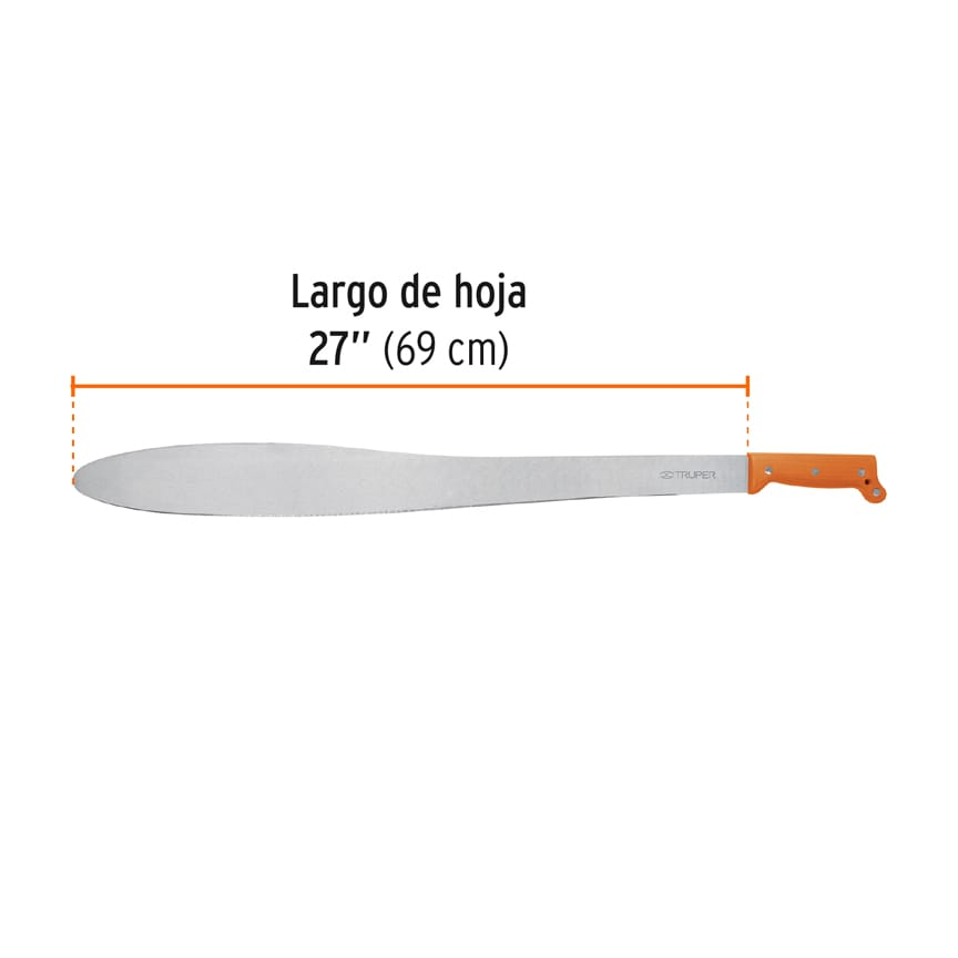 Machete Caguayano 27" cacha naranja remachada