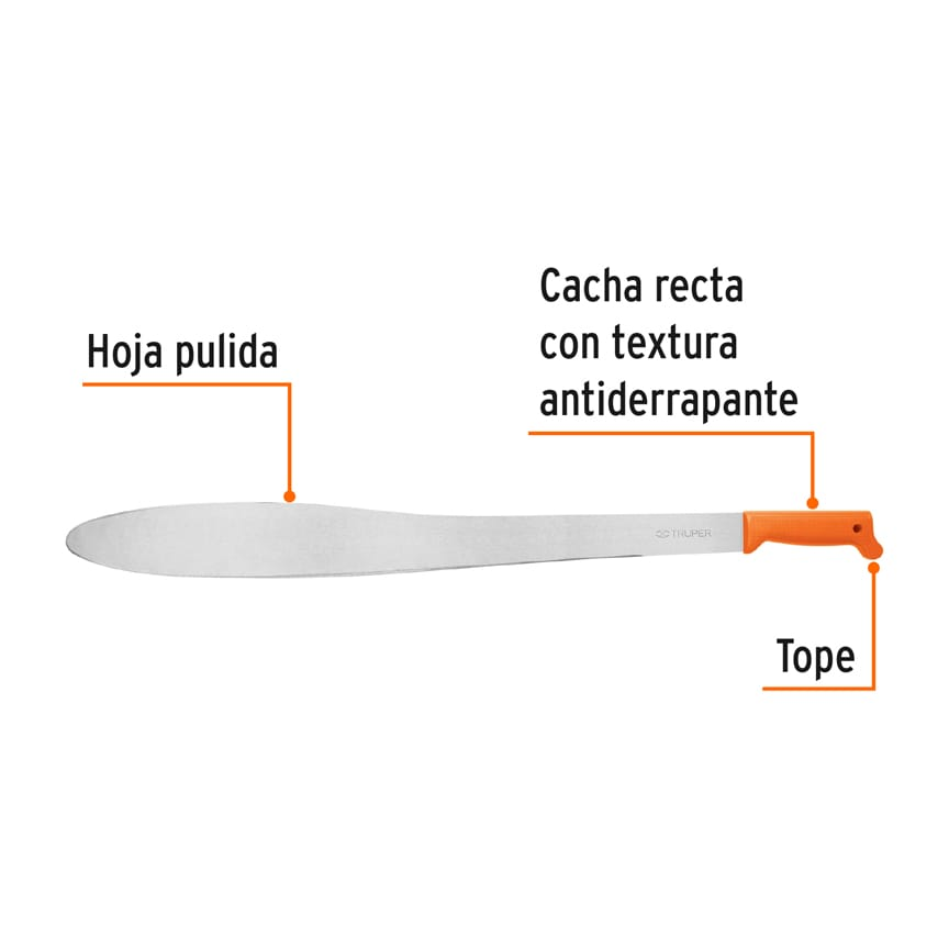 Machete caguayano 27" cacha naranja inyectada