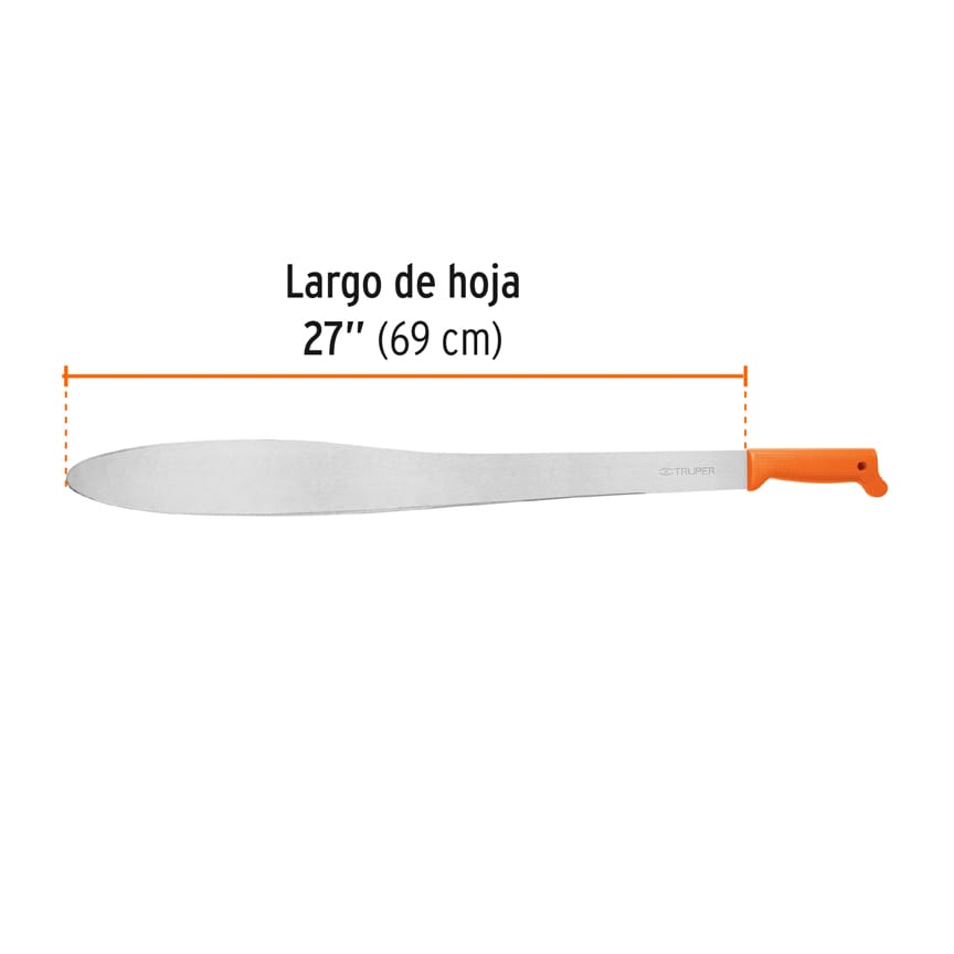 Machete caguayano 27" cacha naranja inyectada