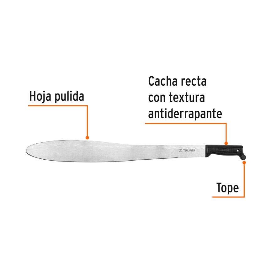 Machete Caguayano 24" cacha negra inyectada