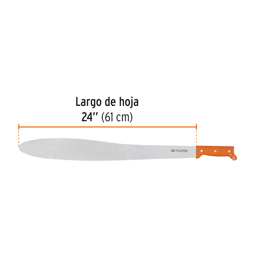 Machete Caguayano 24" cacha naranja remachada