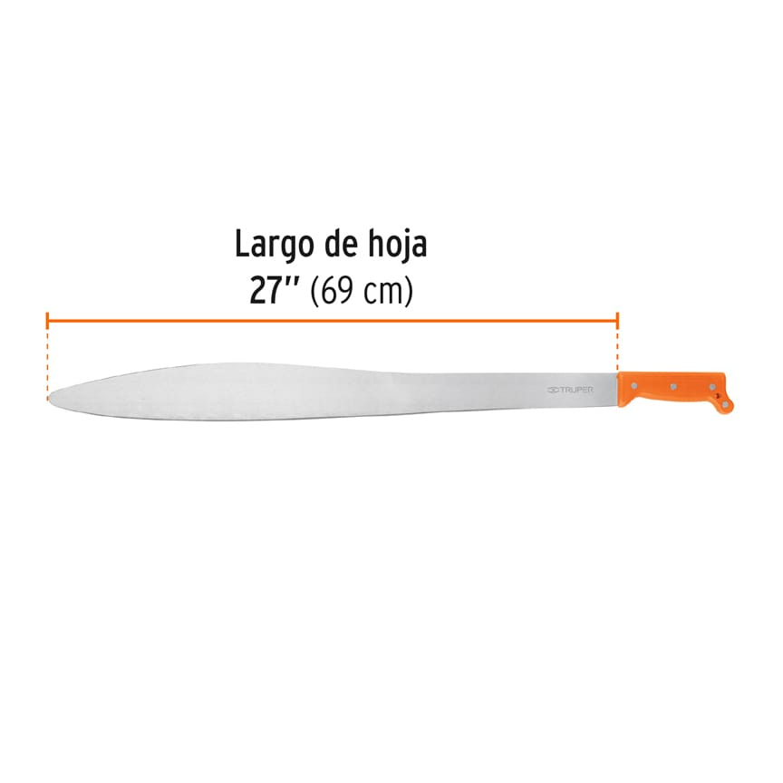 Machete acapulqueño, 27" cacha naranja