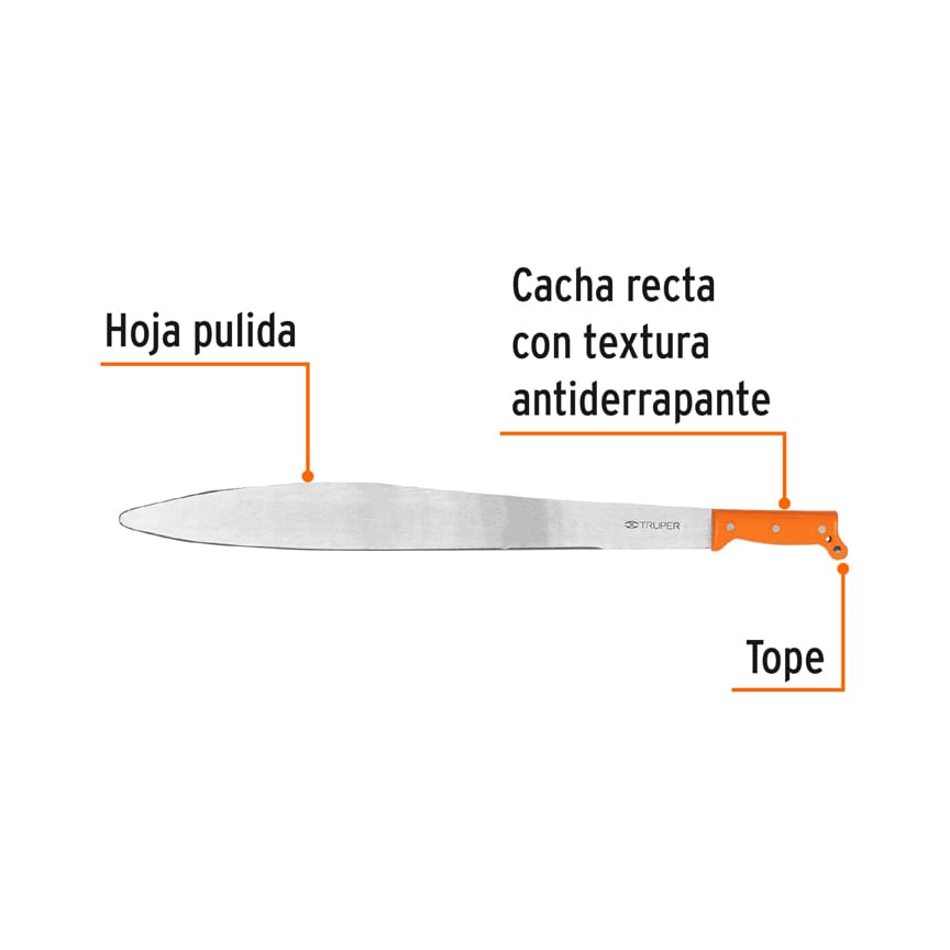 Machete acapulqueño, 24" cacha naranja
