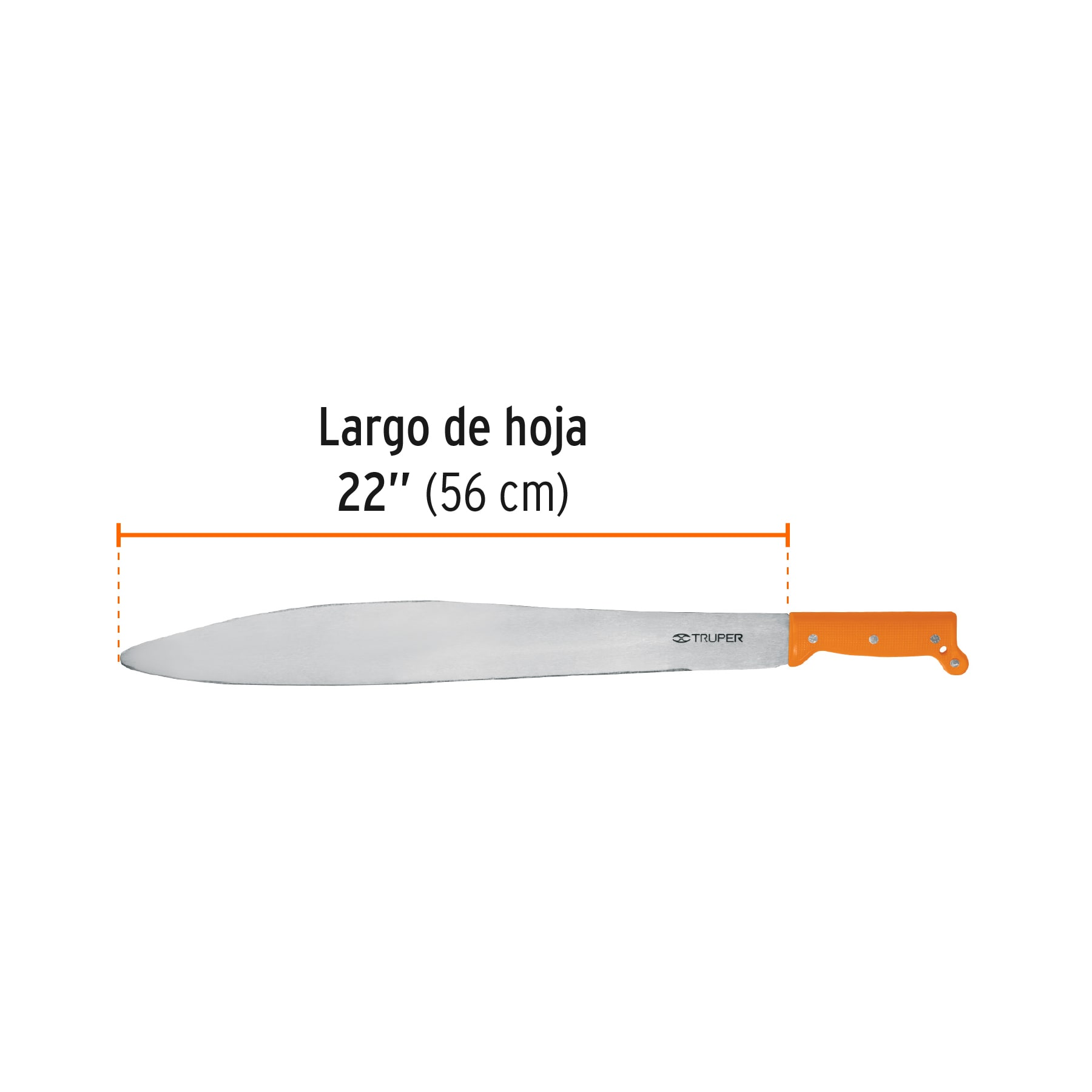 Machete acapulqueño, 22" cacha naranja