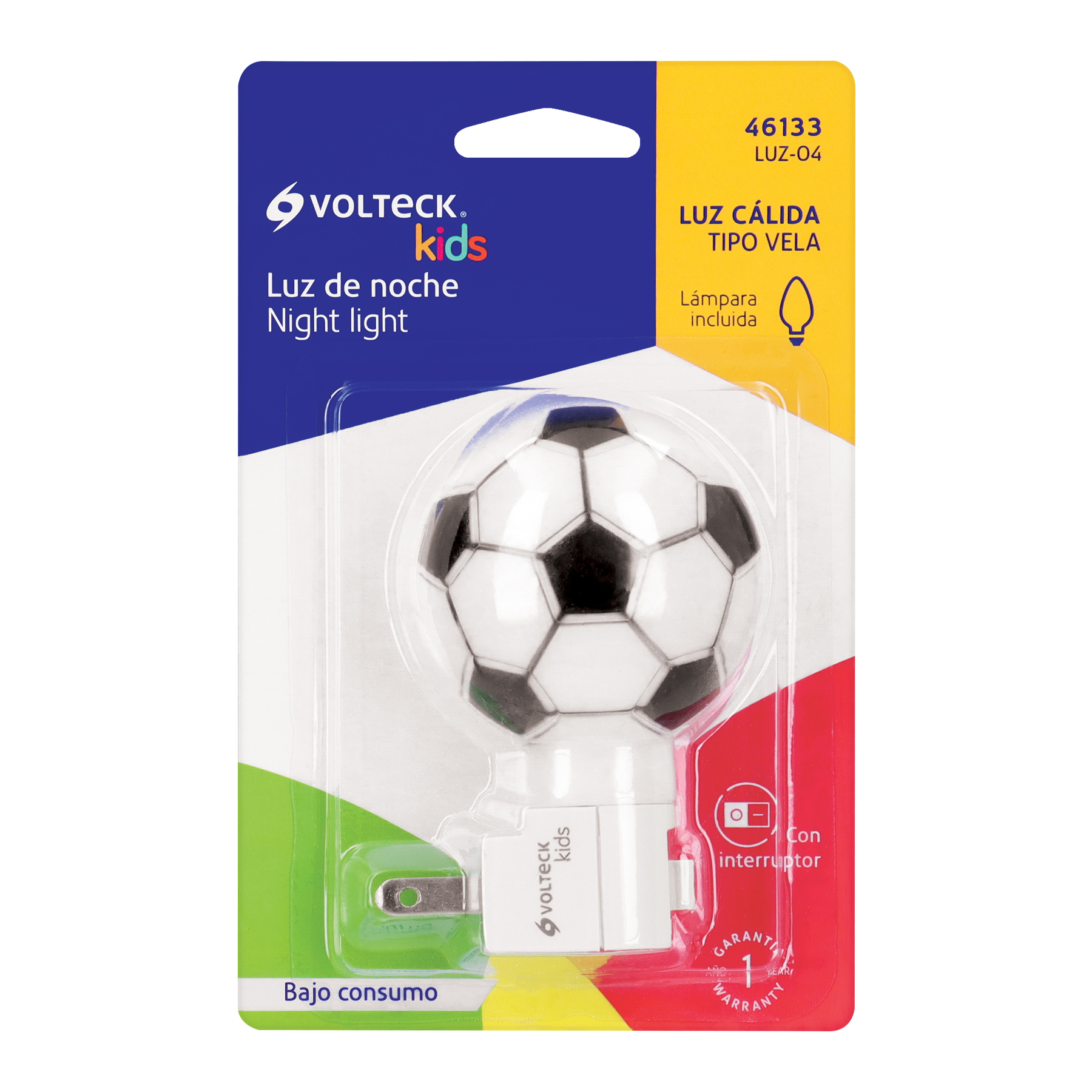 Luz de noche, balón soccer