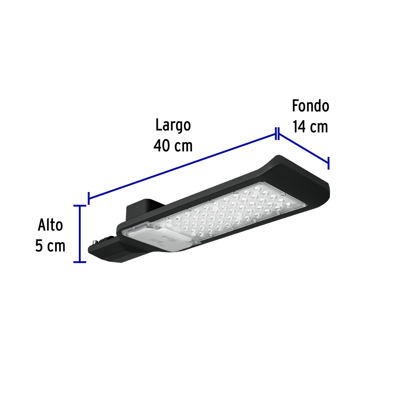 Luminario suburbano de LED, plano, de aluminio, 50 W