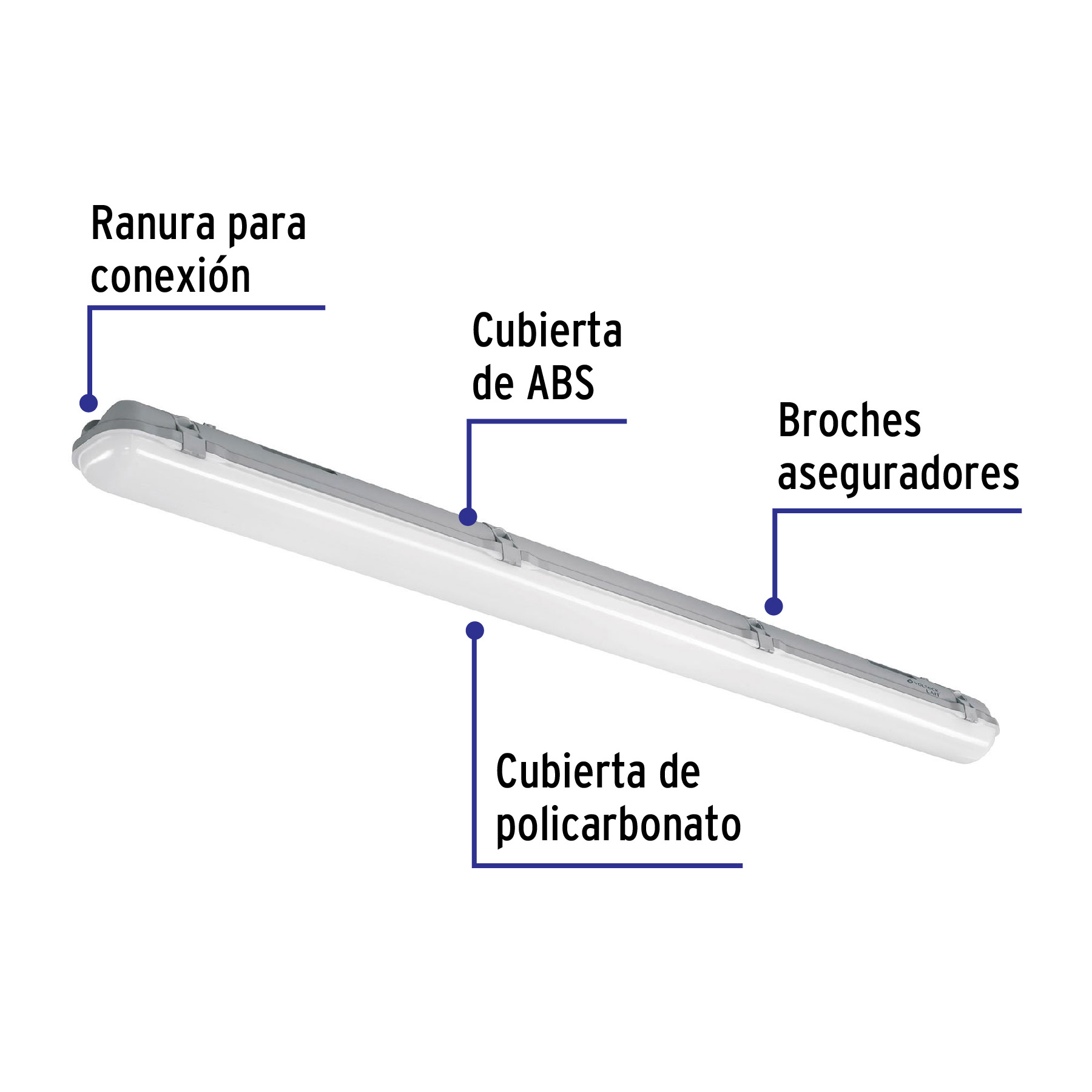 Luminario sobreponer, 2X18W, T8, de LED