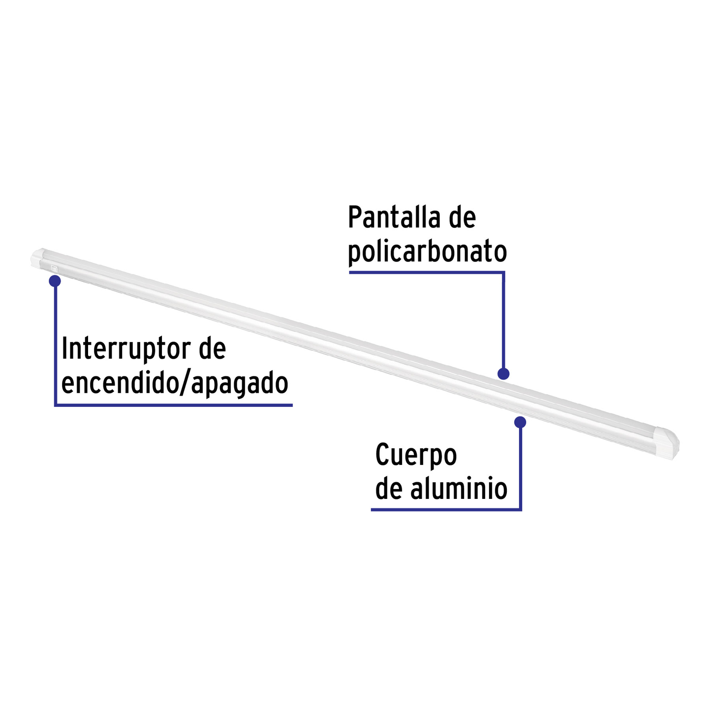 Luminario para gabinete, 24 W, 6500K, Led