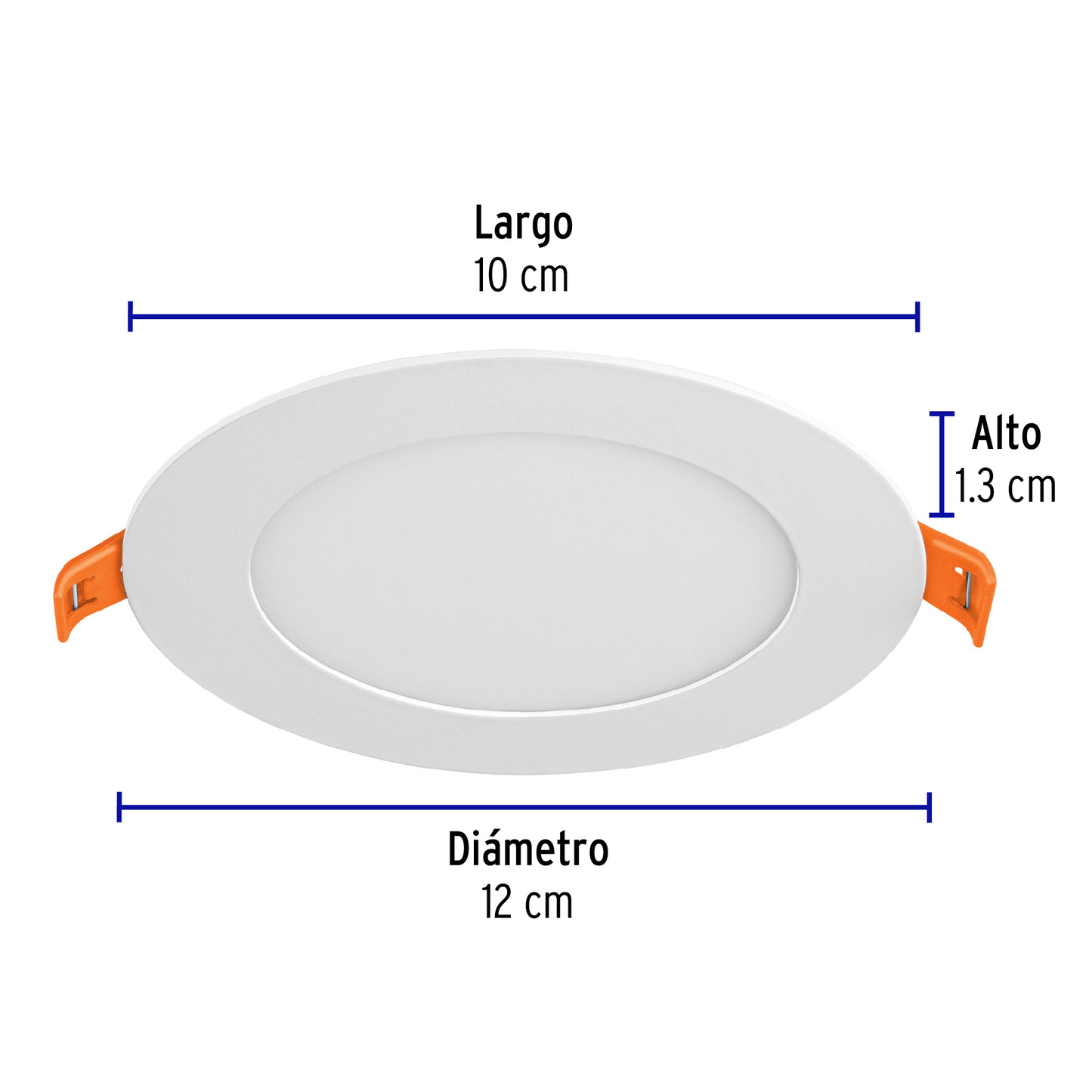 Luminario led slim de empotrar redondo, 6500K, 6W