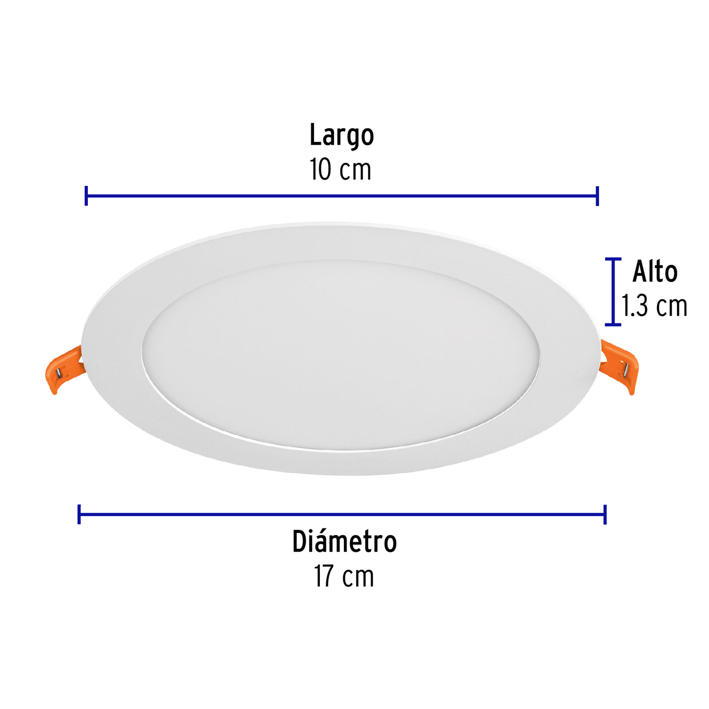 Luminario led slim de empotrar redondo, 6500K, 12W