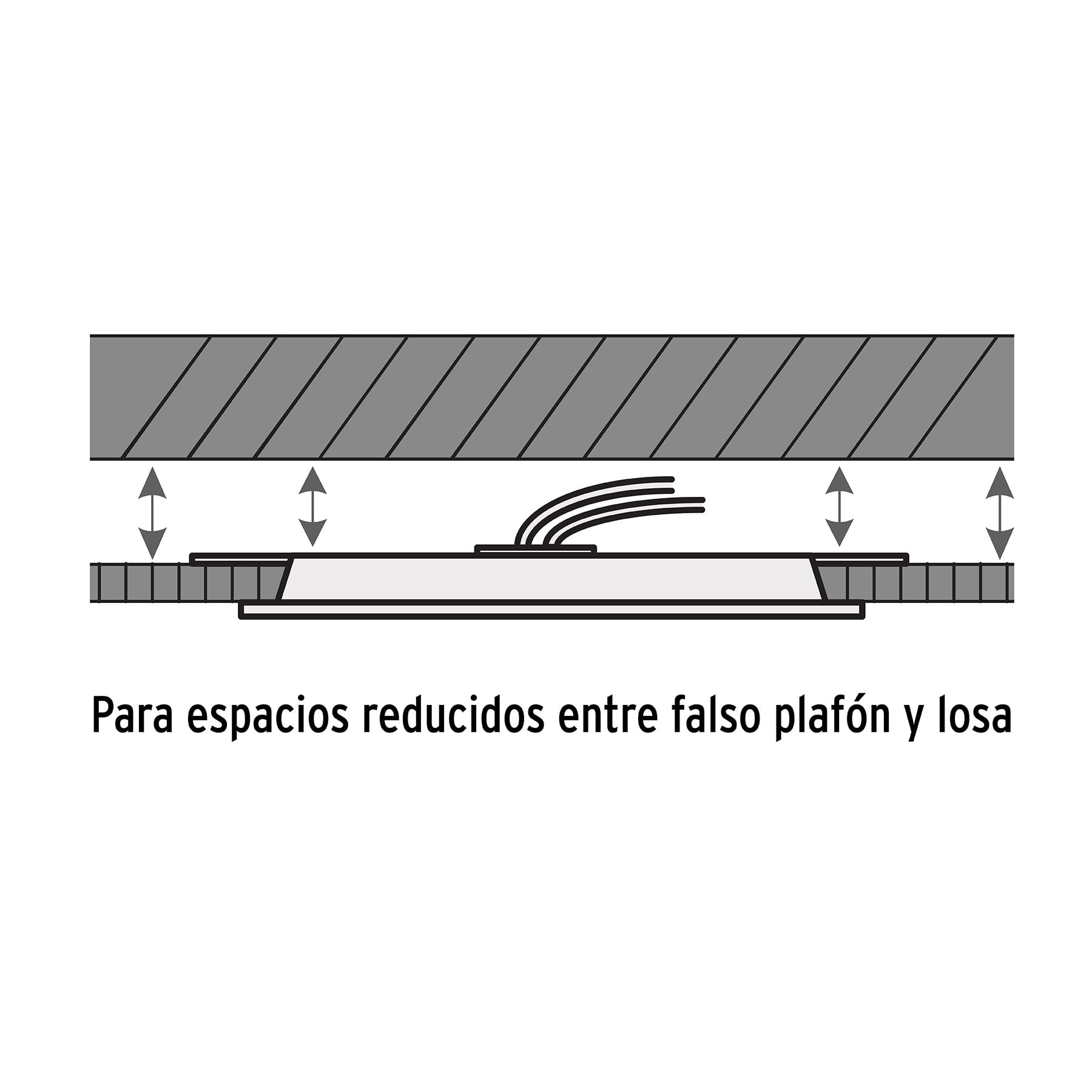Luminario led slim de empotrar redondo, 6500K, 12W