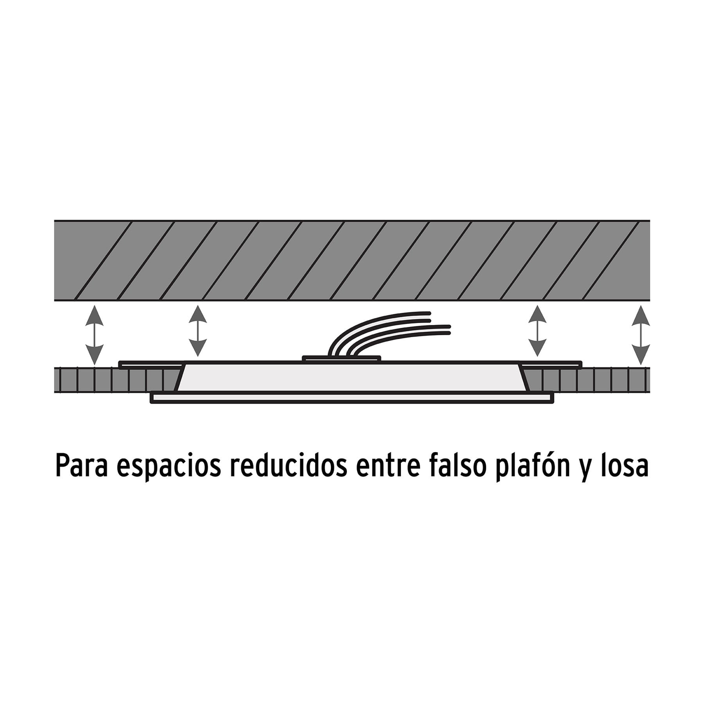Luminario led slim de empotrar cuadrado, 6500K, 6W