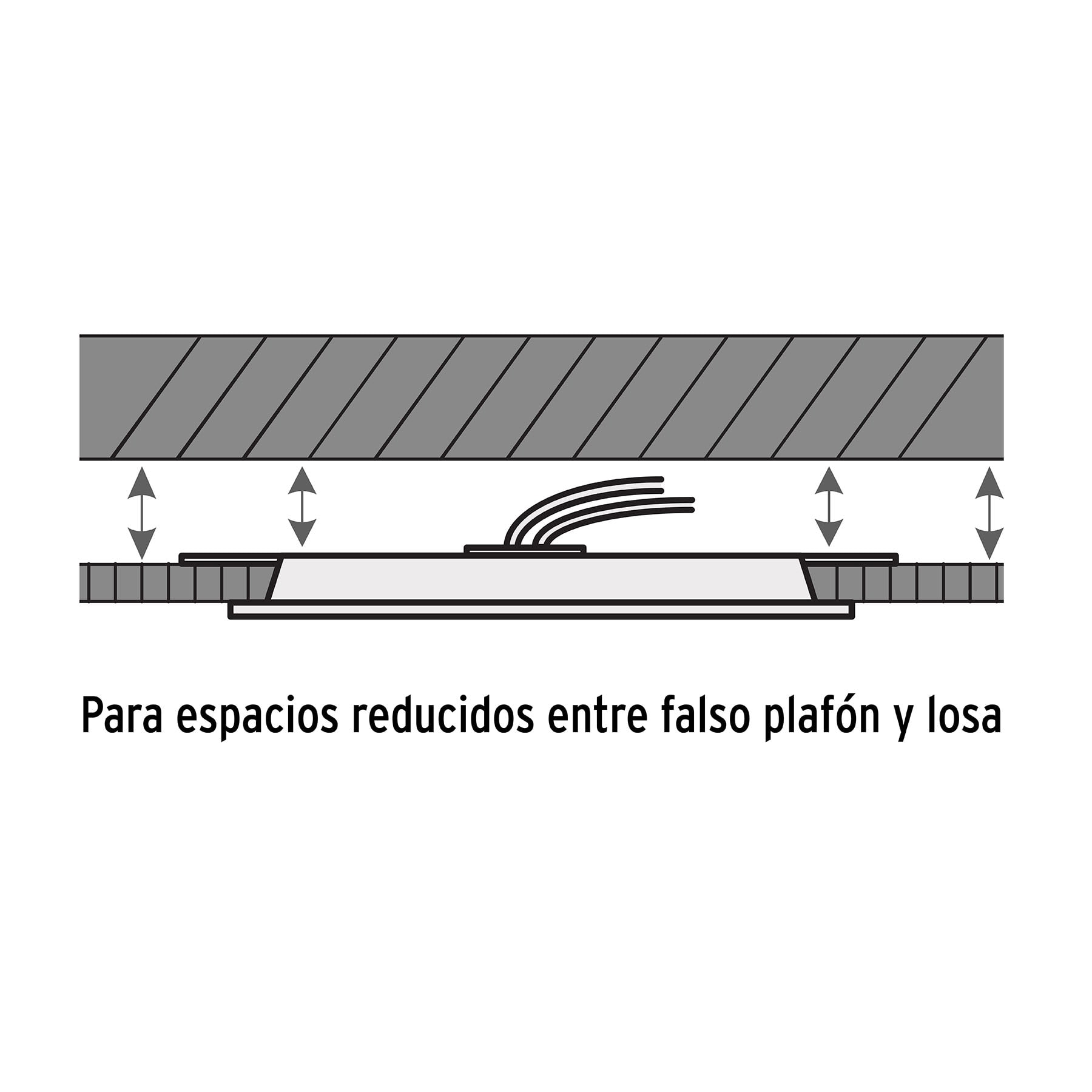 Luminario led slim de empotrar cuadrado, 6500K, 18W