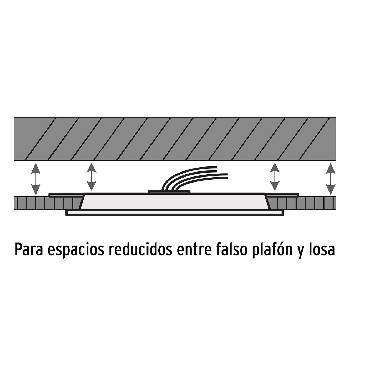 Luminario led slim de empotrar cuadrado, 6500K, 12W