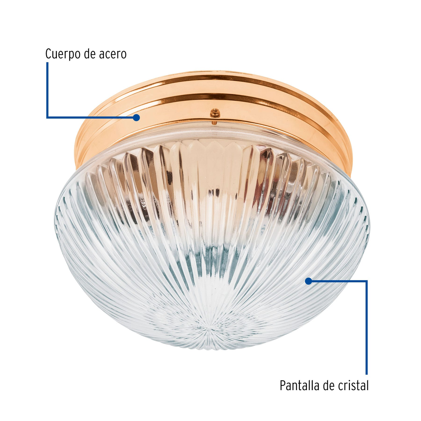 Luminario decorativo latonado, 2X, E26
