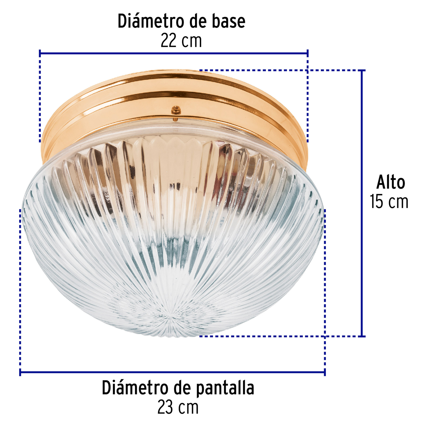 Luminario decorativo latonado, 2X, E26