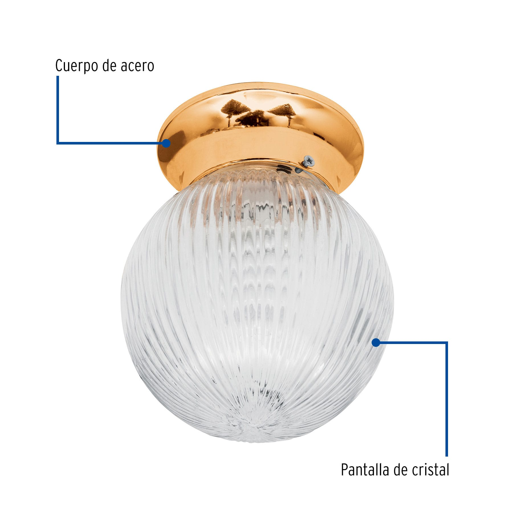 Luminario decorativo latonado, 1X, E26