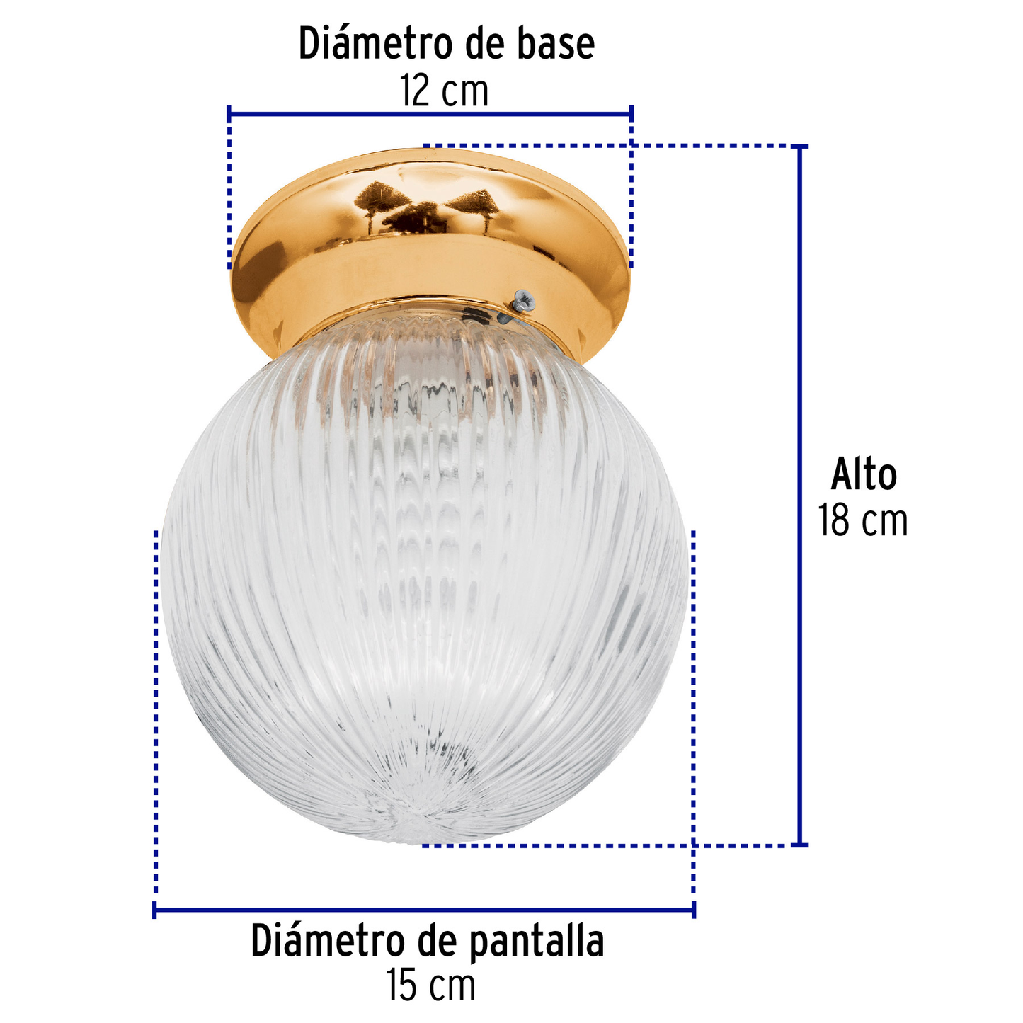 Luminario decorativo latonado, 1X, E26