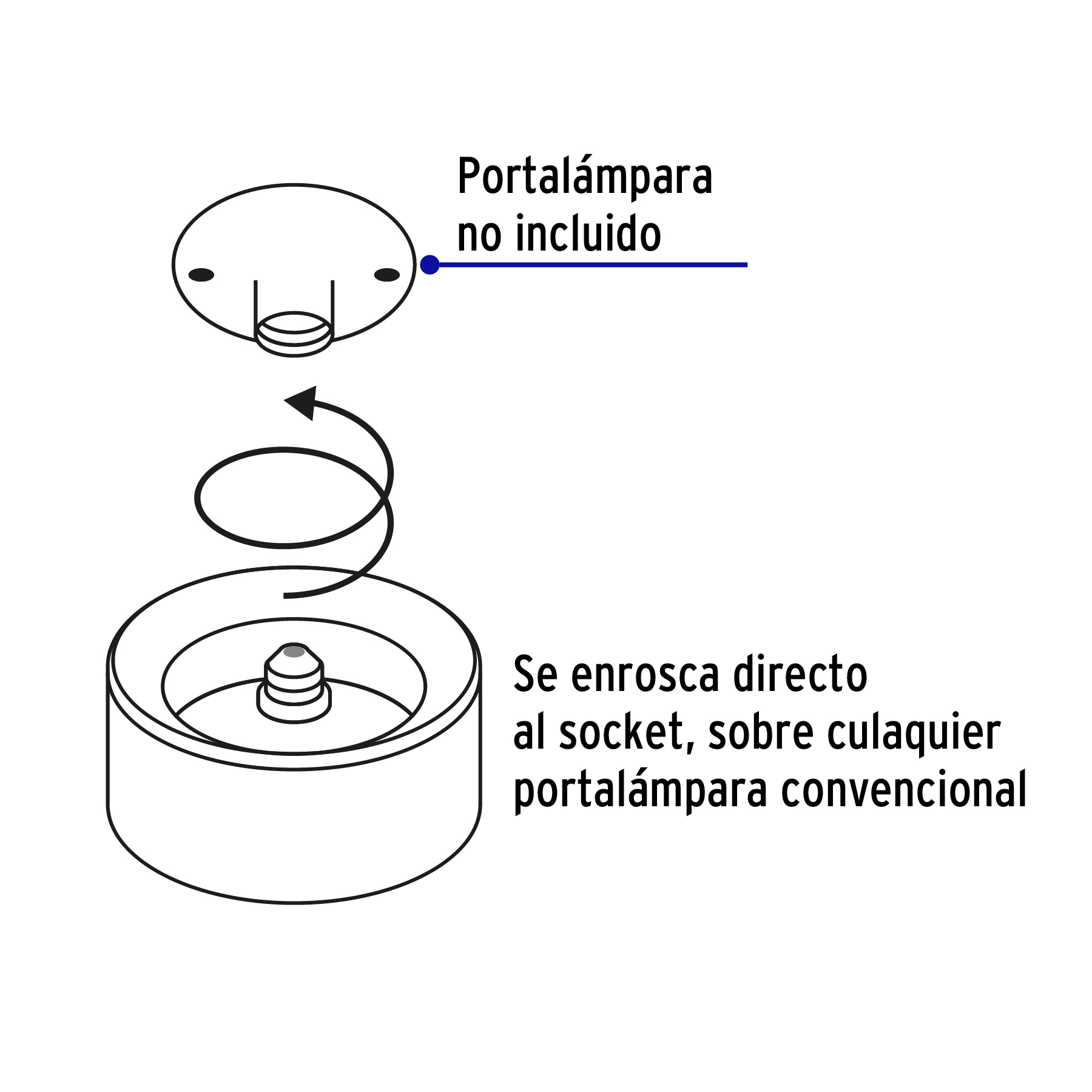 Luminario de LED 15 W tipo plafón, base E26, luz de día
