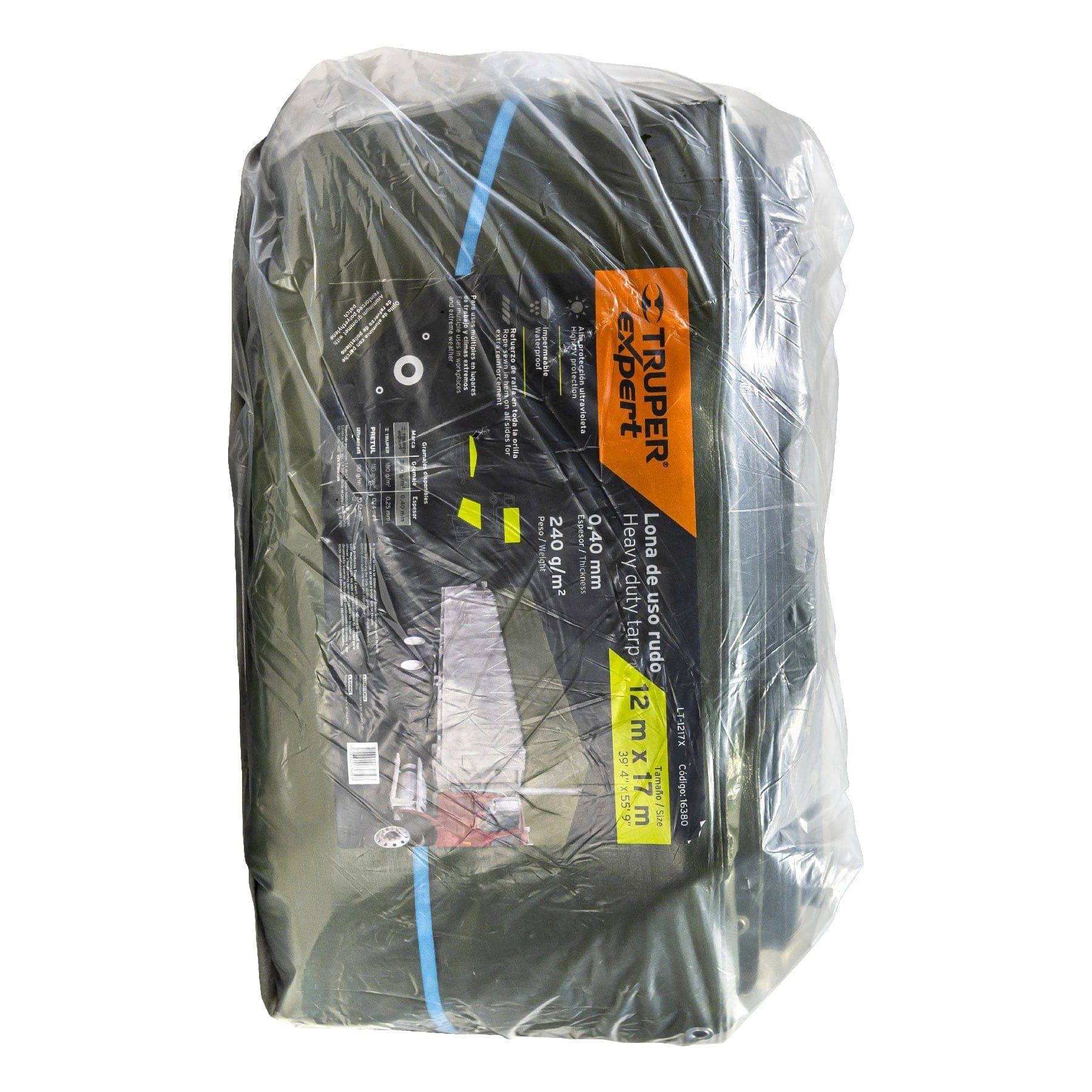 Lona uso rudo, verde olivo, 12 X 17 metros, Truper Expert