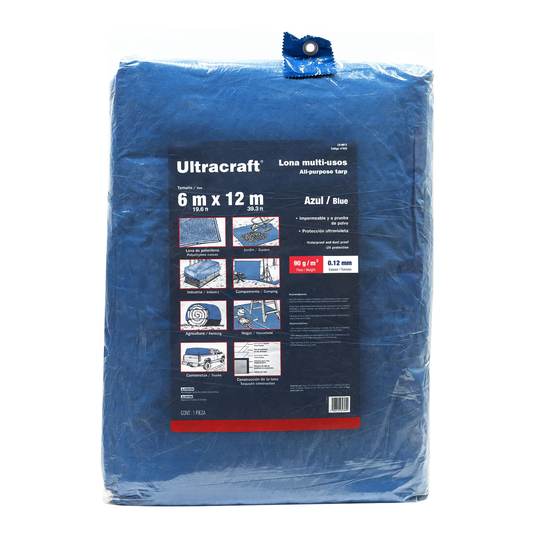 Lona 6.0 x 12 m, azul, Ultra