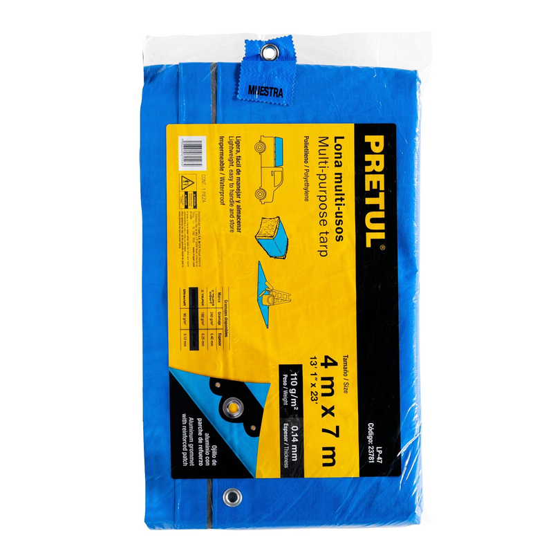 Lona 4 x 7 m, azul, Pretul