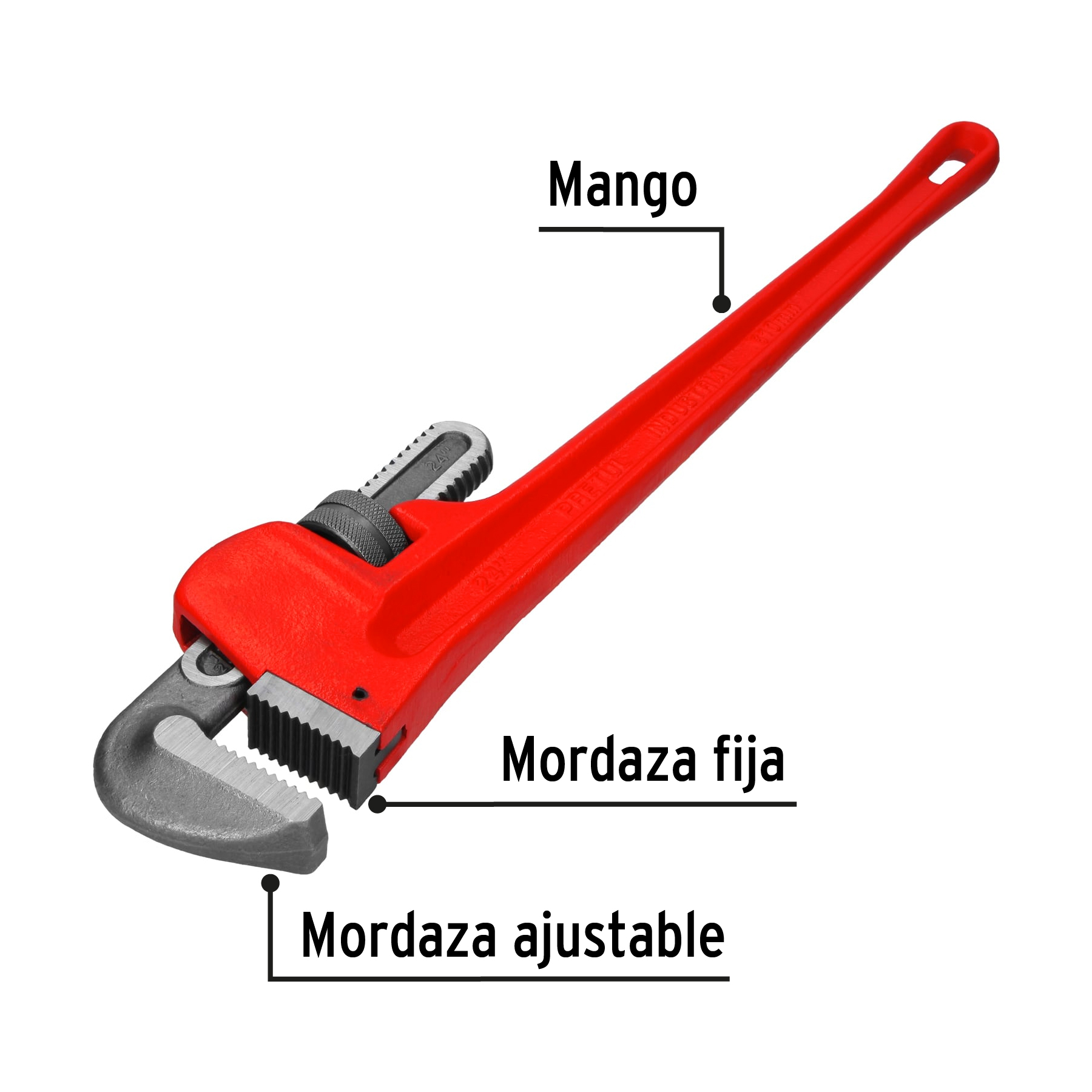 Llave para tubo, stilson, 24", pretul