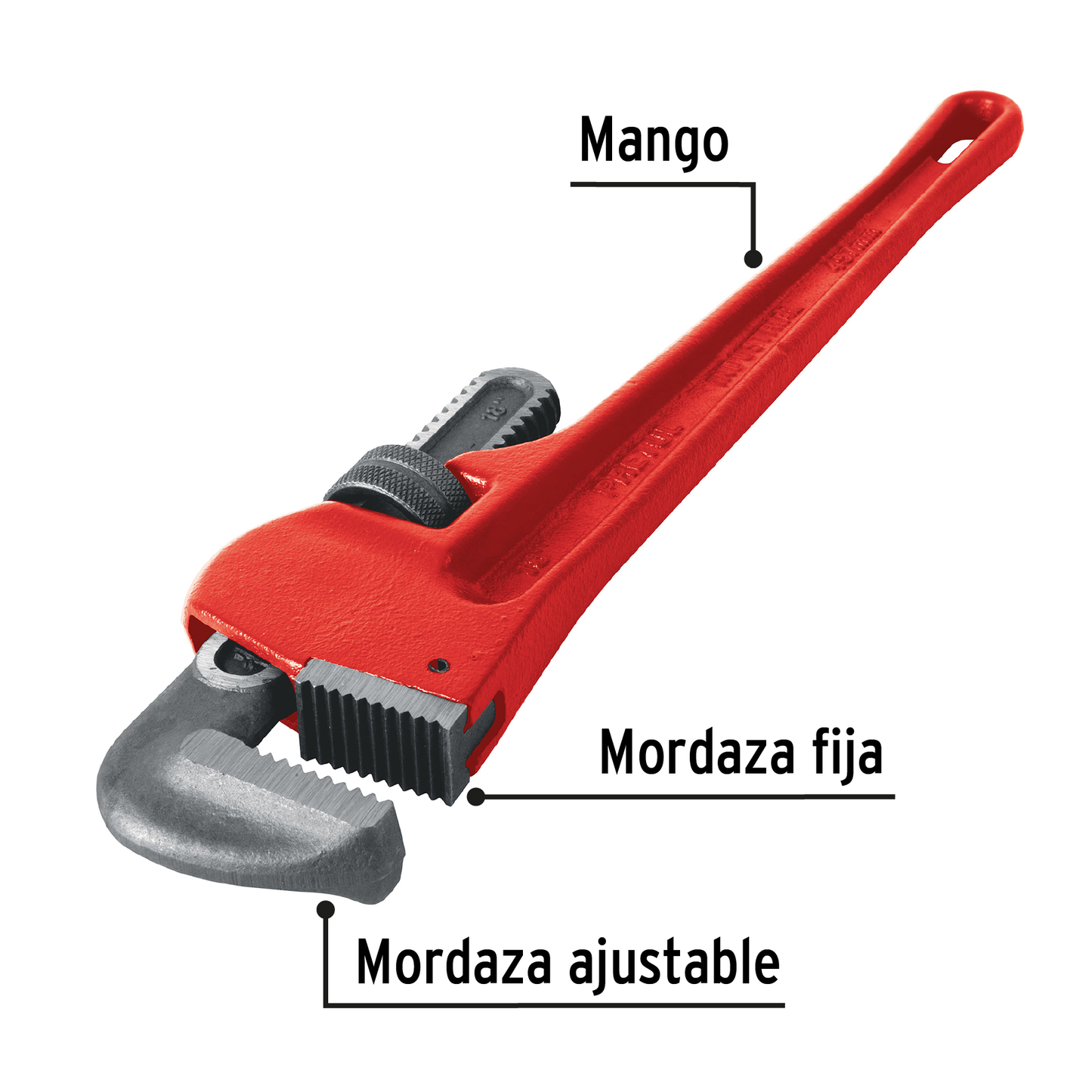 Llave para tubo, stilson, 18", pretul