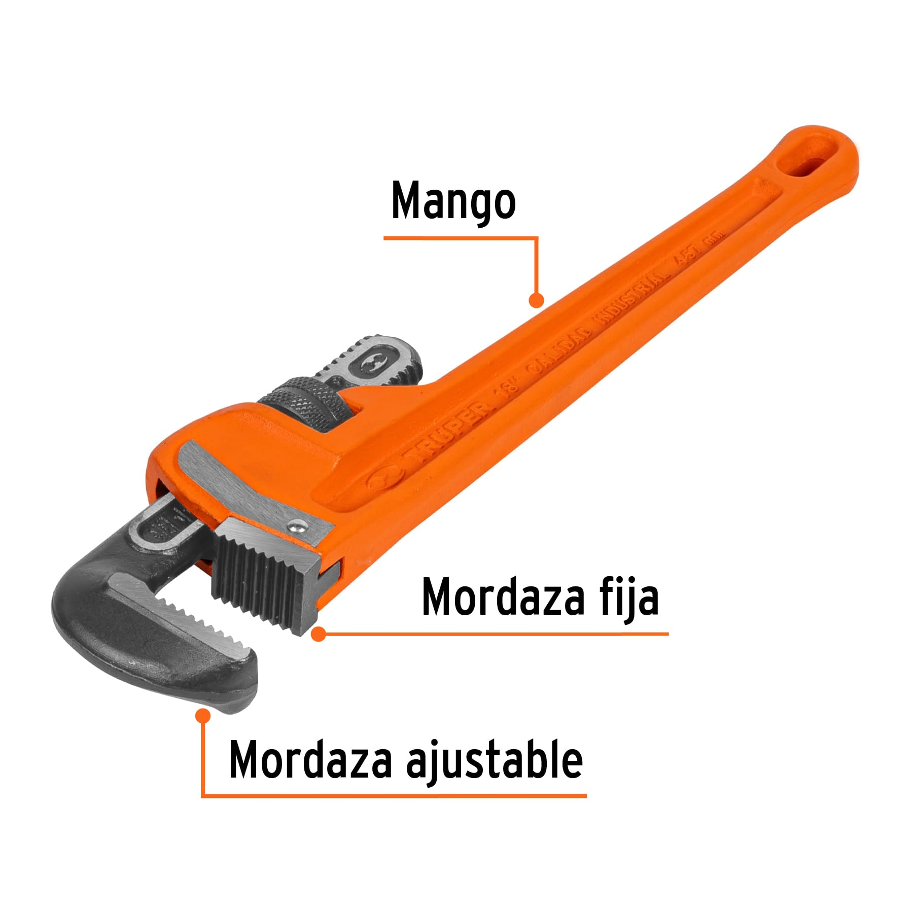 Llave para tubo, stilson, 18"