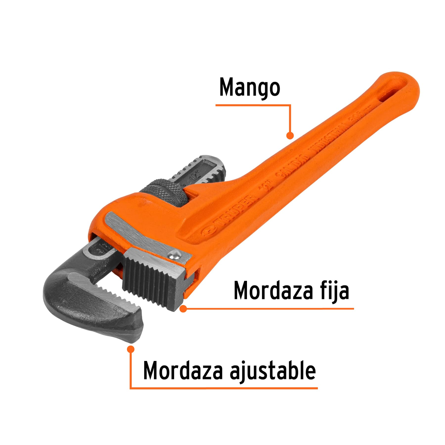 Llave para tubo, stilson, 12"