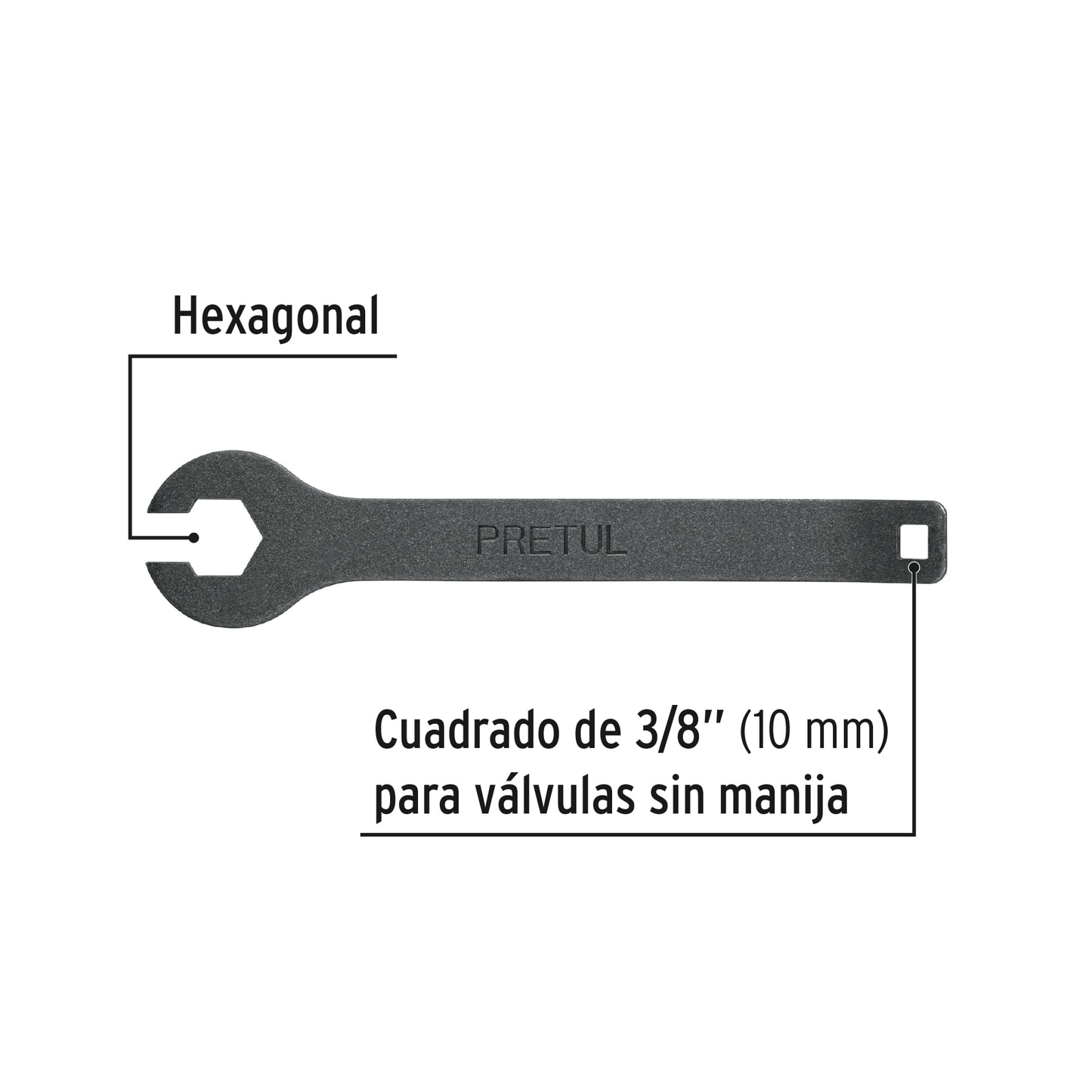 Llave para tanque de gas, pretul