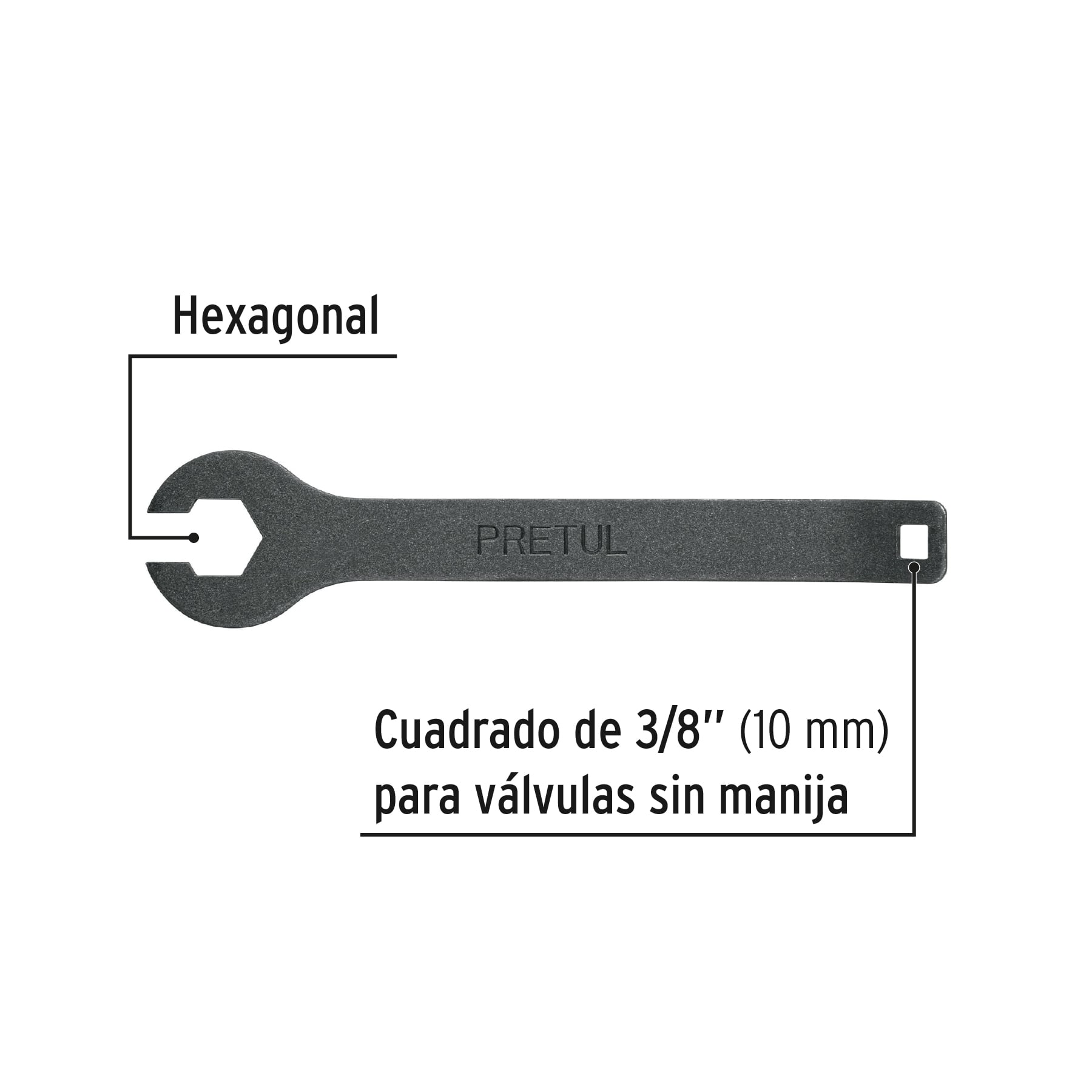 Llave para tanque de gas, pretul