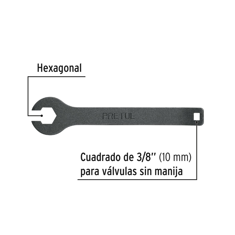 Llave para tanque de gas, pretul