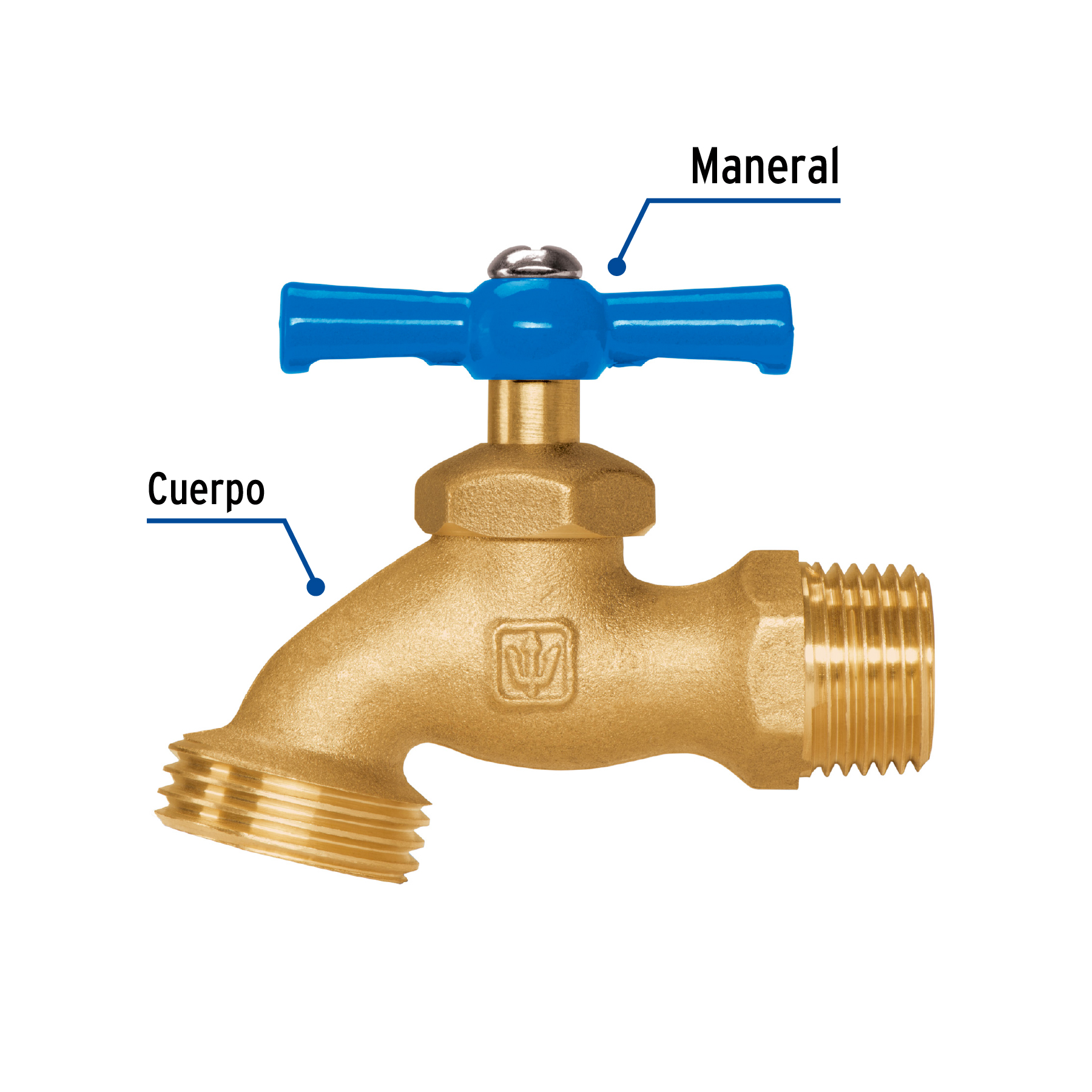 Llave para manguera, de latón, 120 gr, entrada 1/2", Foset