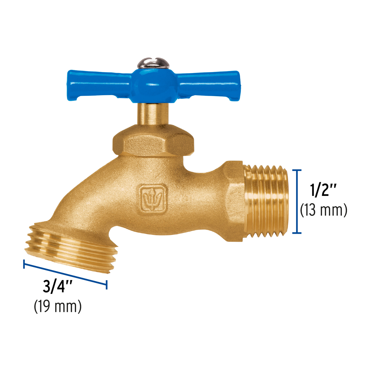 Llave para manguera, de latón, 120 gr, entrada 1/2", Foset