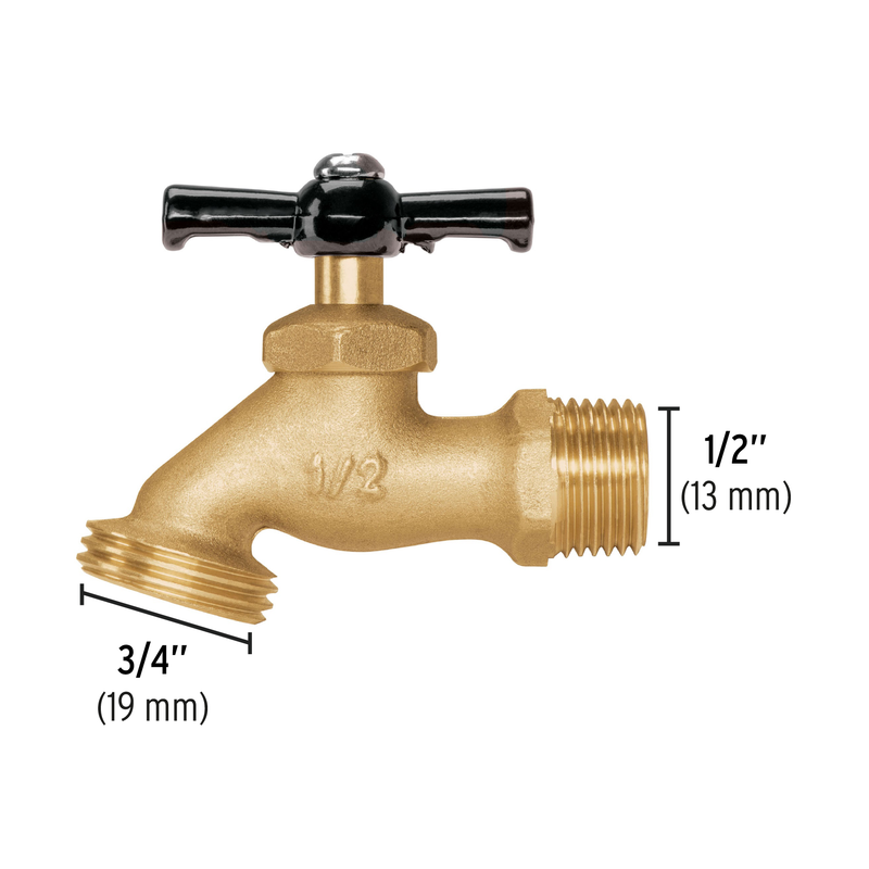 Llave para manguera, de latón 1/2"", 100 g, Pretul