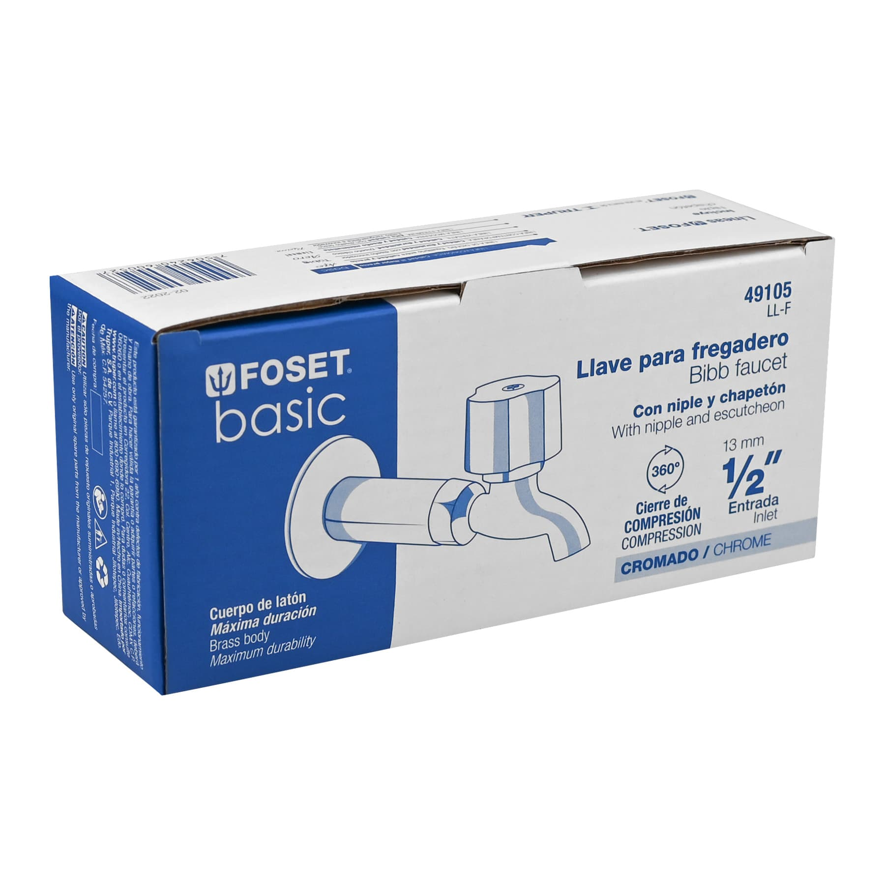 Llave para fregadero con niple y chapetón, Basic