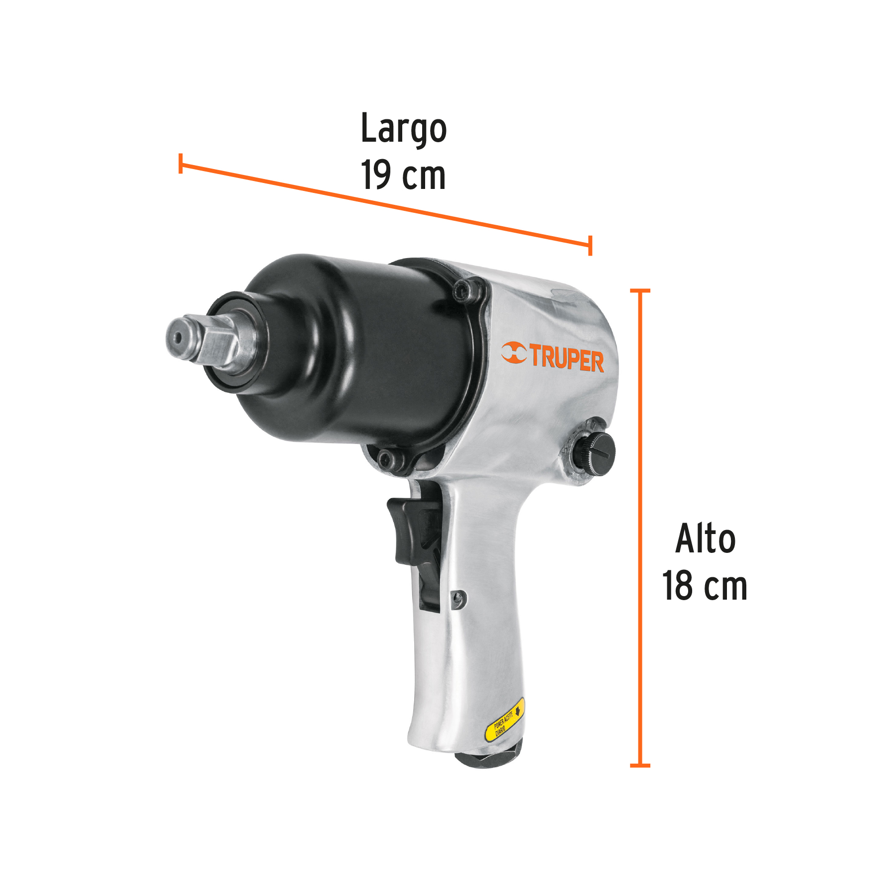 Llave neumática de impacto, industrial, 1/2"