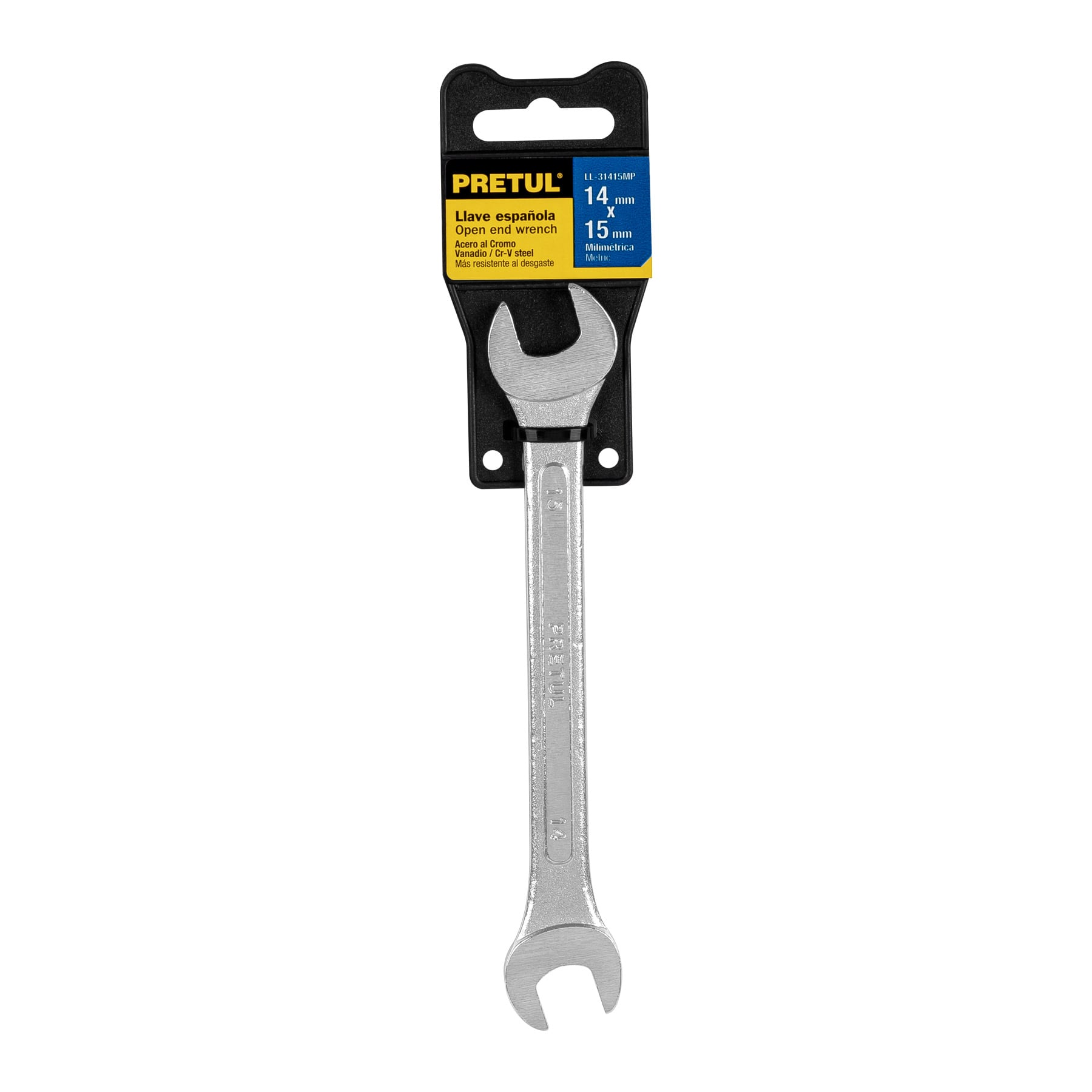 Llave española, milimétrica, 14 x 15 x 185 mm, pretul