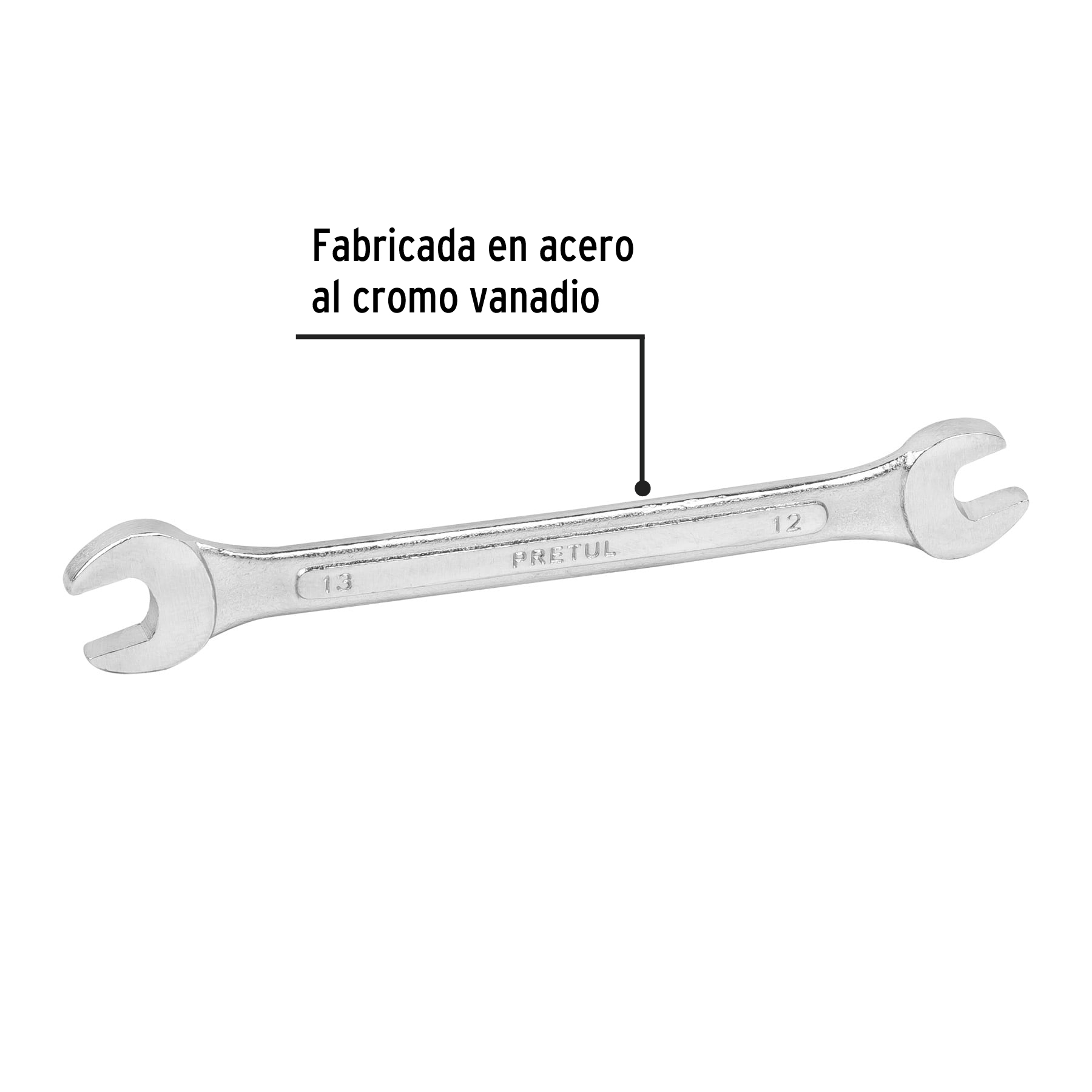 Llave española, milimétrica, 12 x 13 x 172 mm, pretul