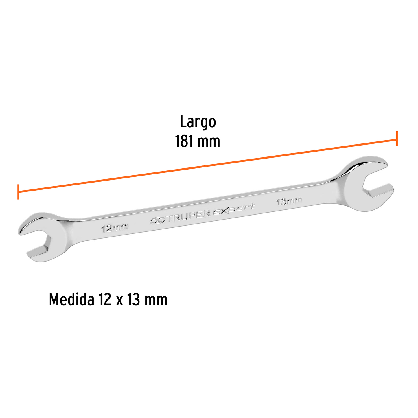 Llave española, milimétrica, 12 x 13 x 147 mm
