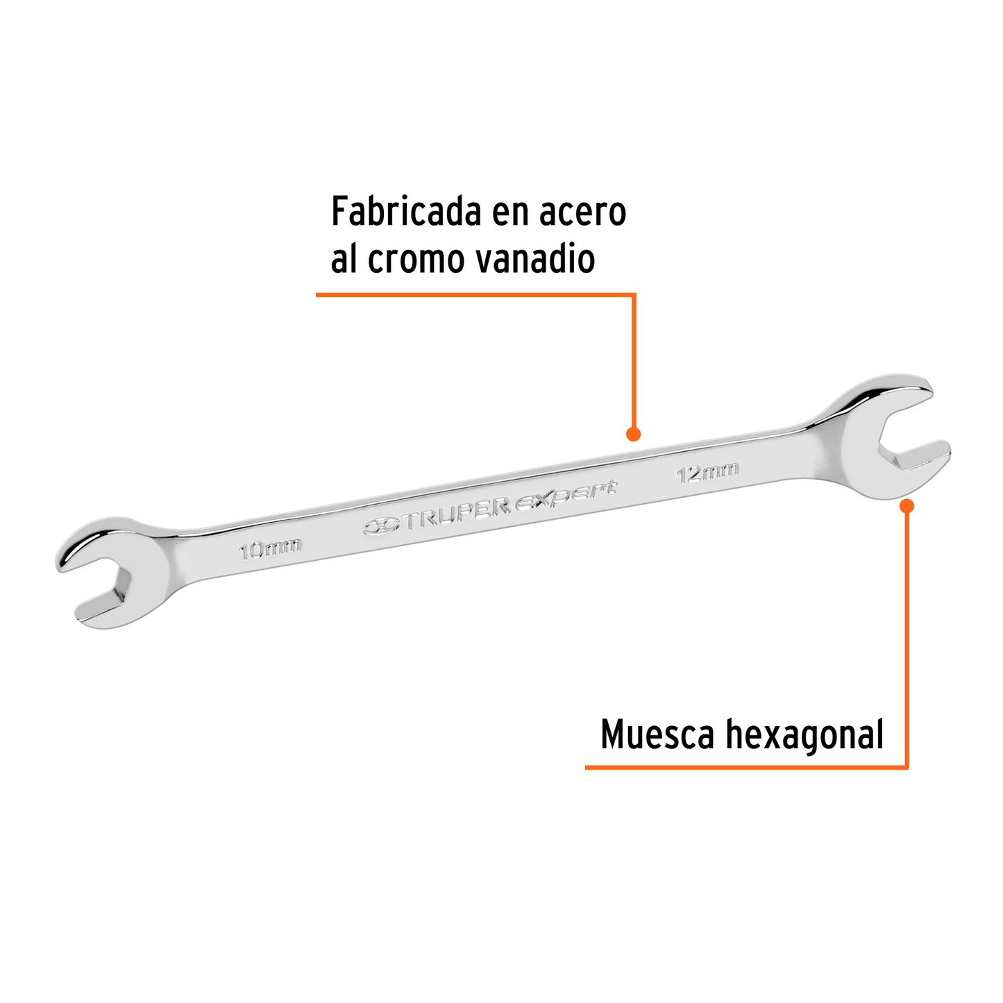 Llave española, milimétrica, 10 x 12 x 137 mm