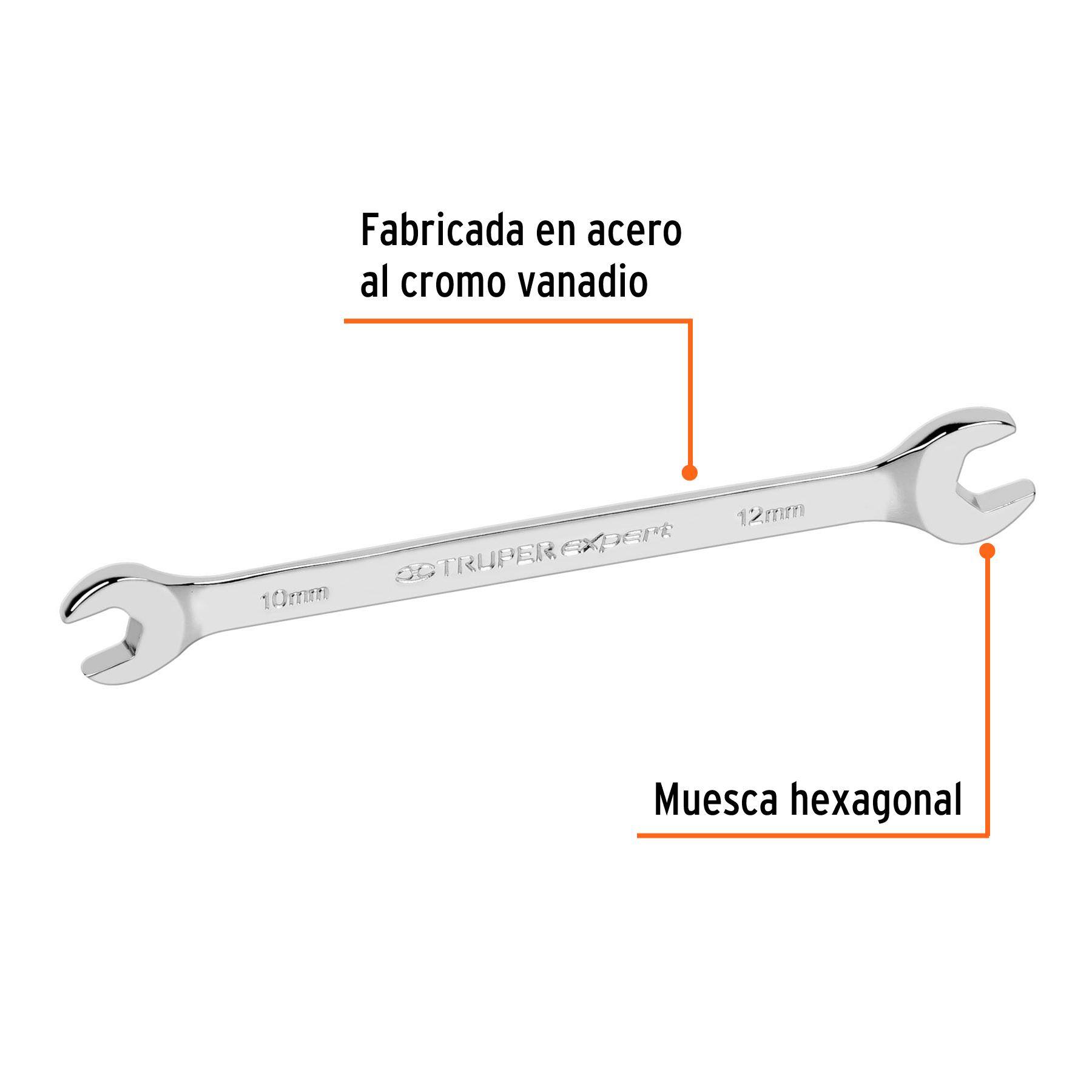 Llave española, milimétrica, 10 x 12 x 137 mm